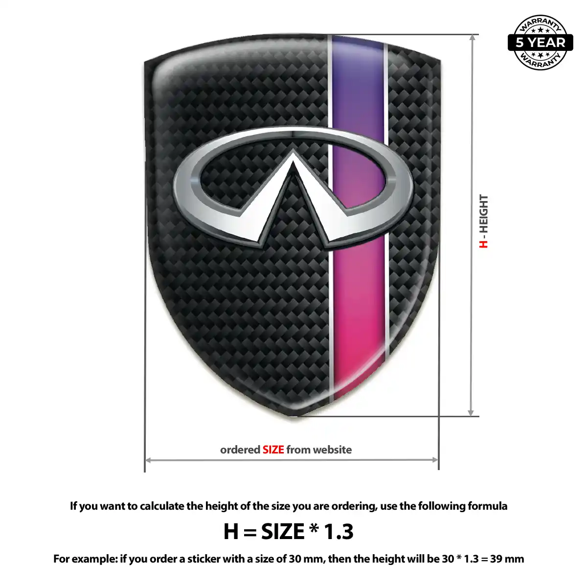 Infiniti Self Adhesive Emblem Sticker Premium Dome