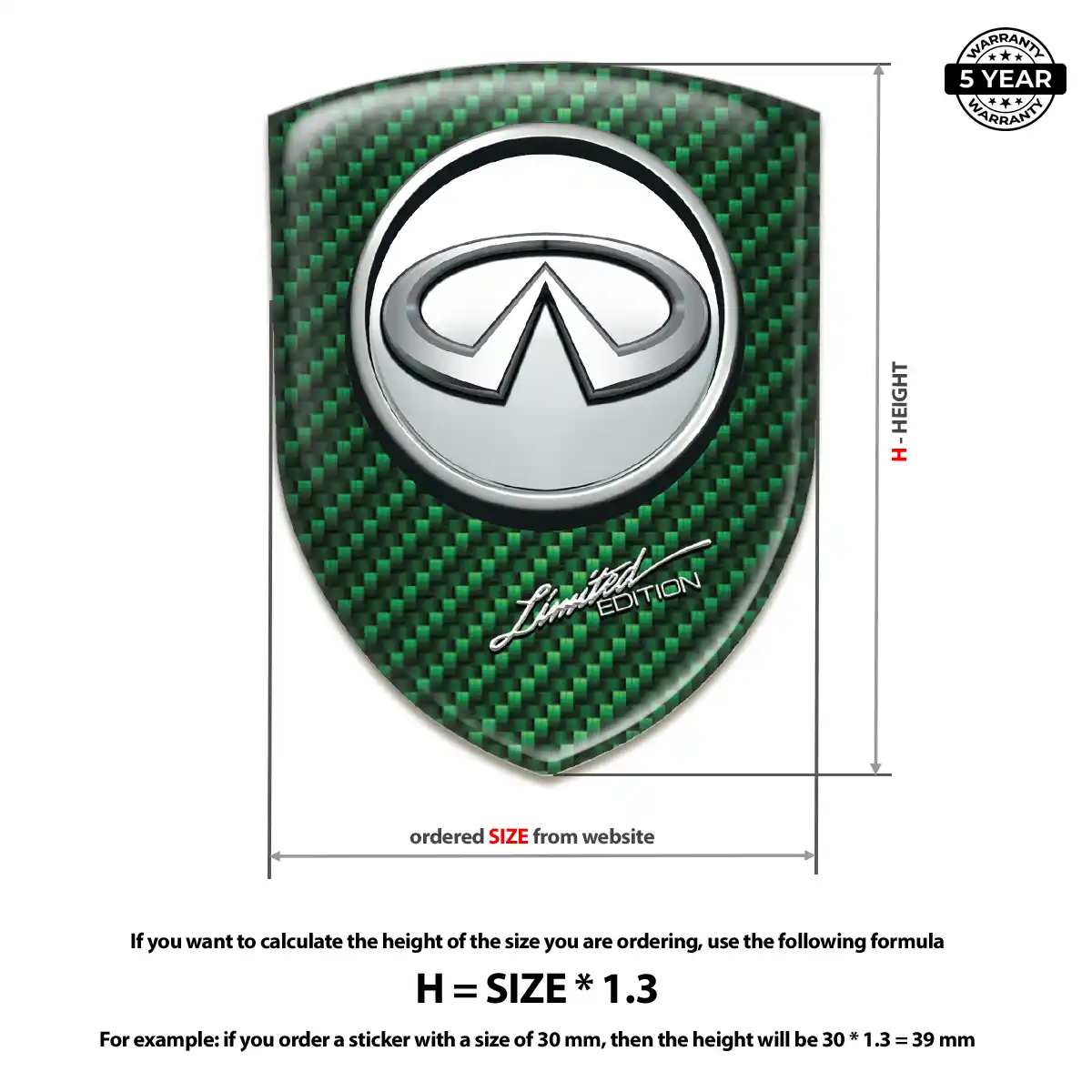 Infiniti Self Adhesive Emblem Sticker Prime Quality