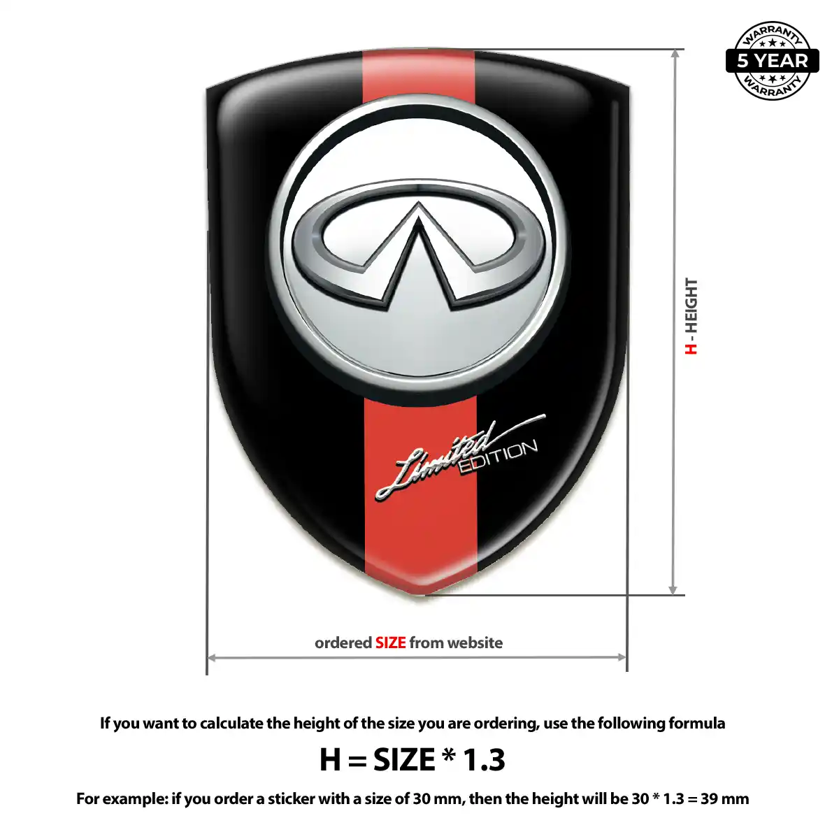 Infiniti Self Adhesive Emblem Sticker Refined Design