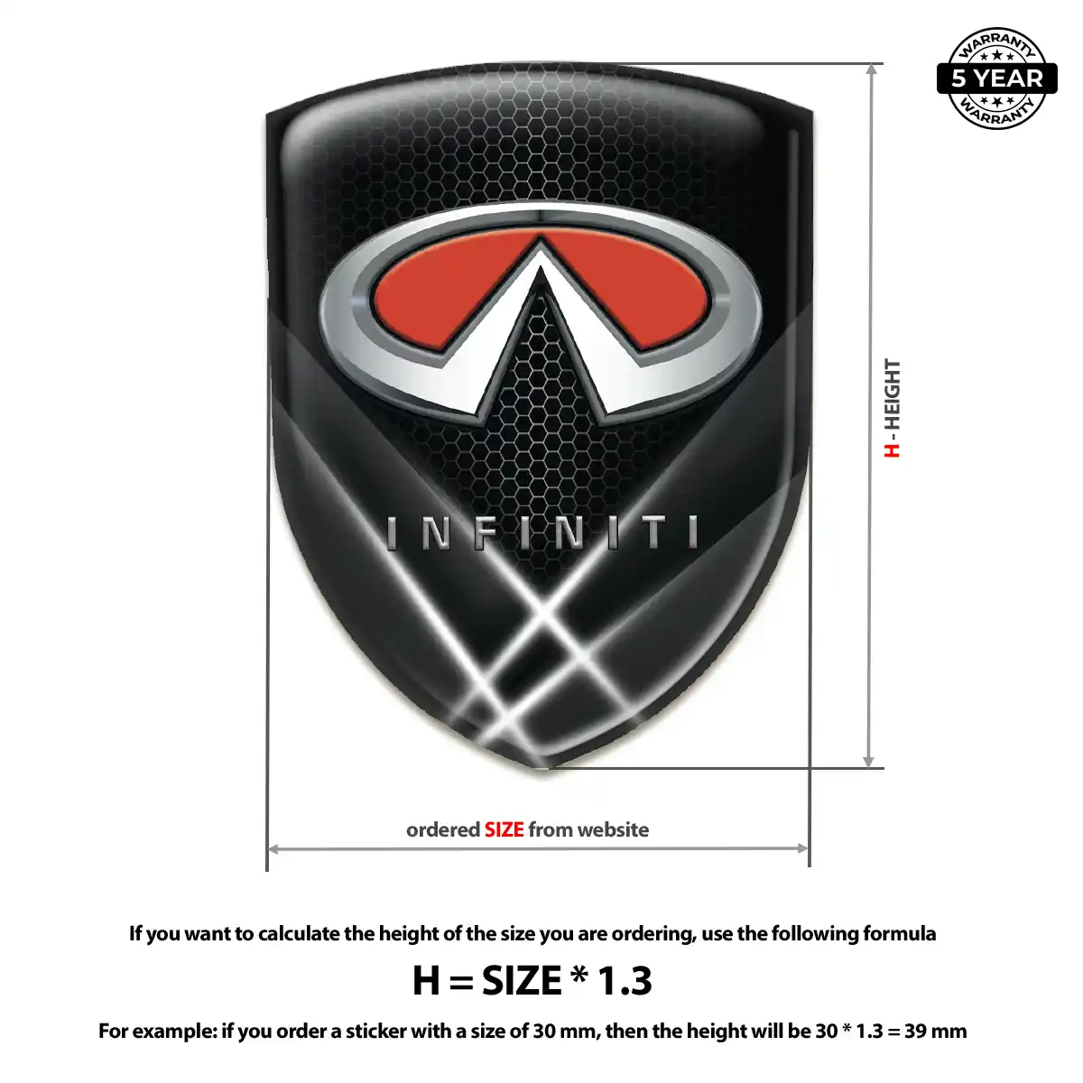 Infiniti Self Adhesive Emblem Sticker Resin Elite