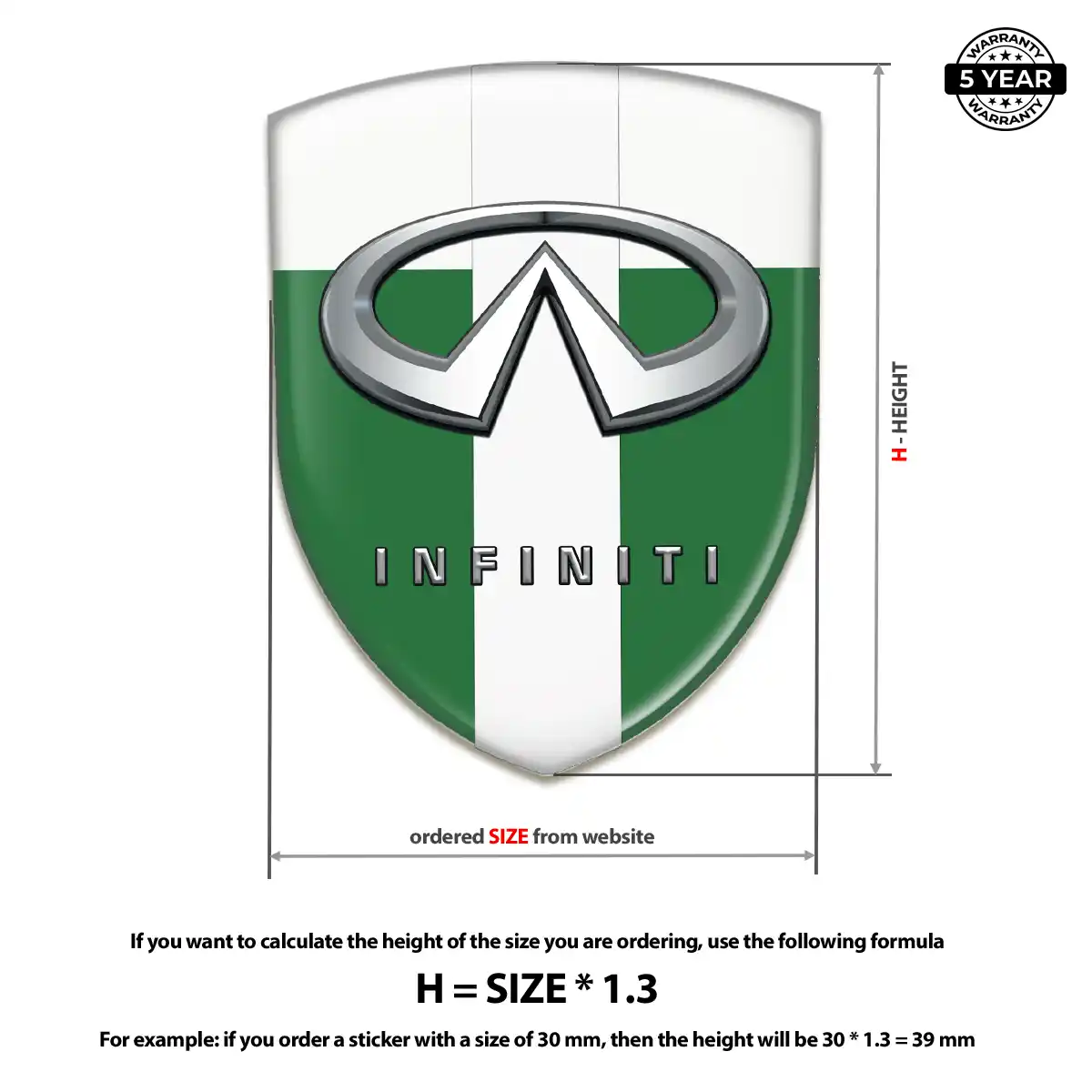 Infiniti Self Adhesive Emblem Sticker Resin Luxe