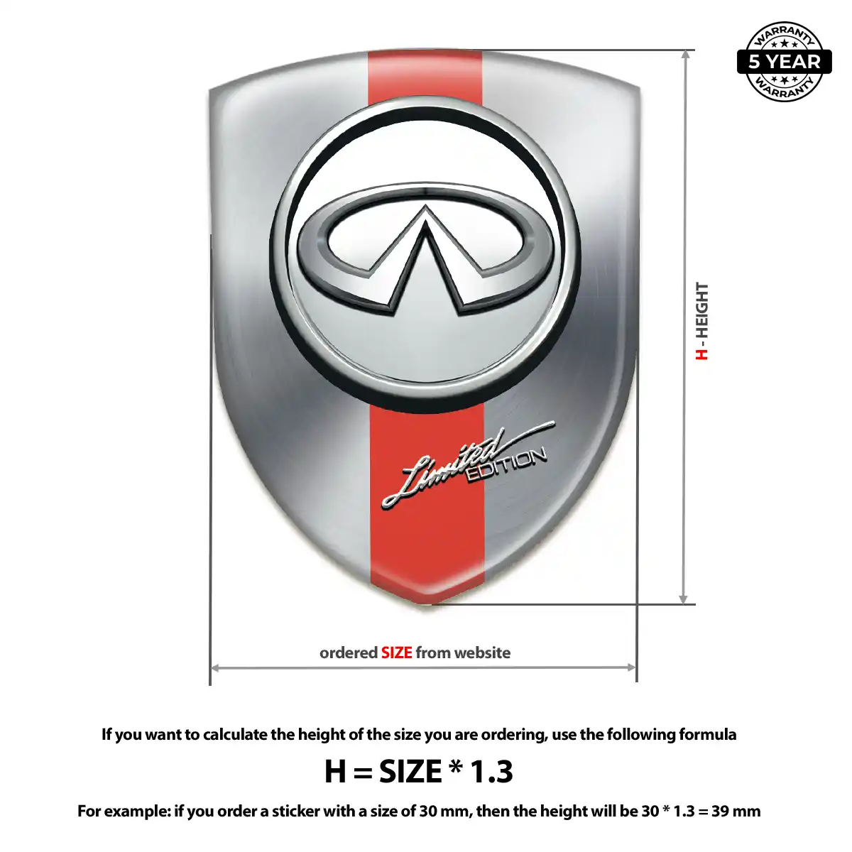 Infiniti Self Adhesive Emblem Sticker Sleek Style