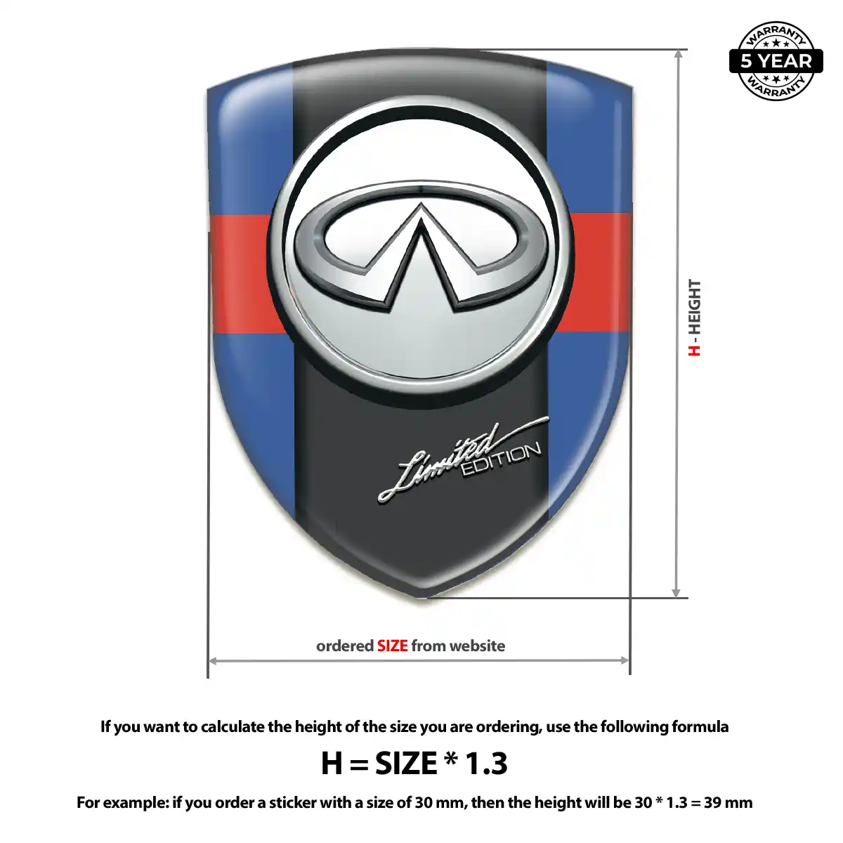 Infiniti Self Adhesive Emblem Sticker Superior Craft