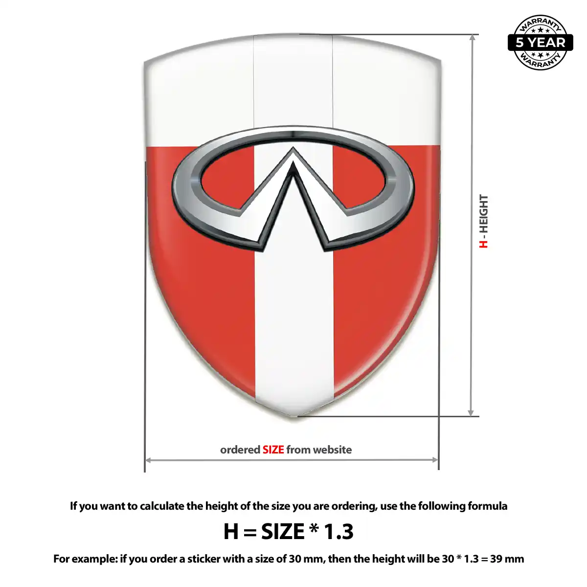 Infiniti Silicone Badge Premium Dome