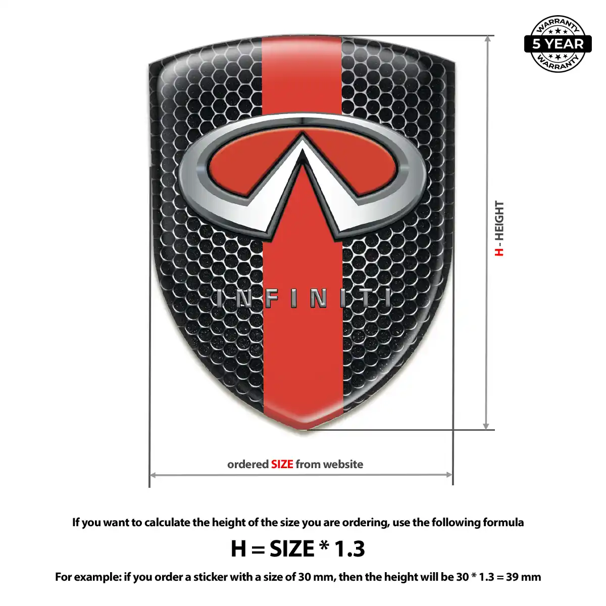 Infiniti Silicone Emblem Premium Dome