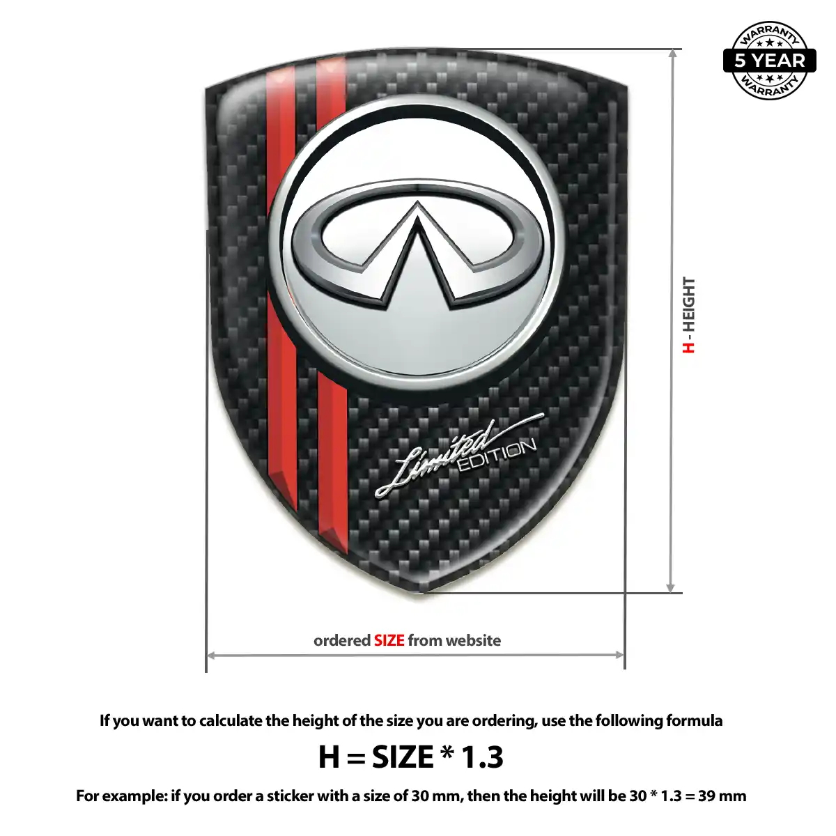 Infiniti Silicone Sticker Outer Style