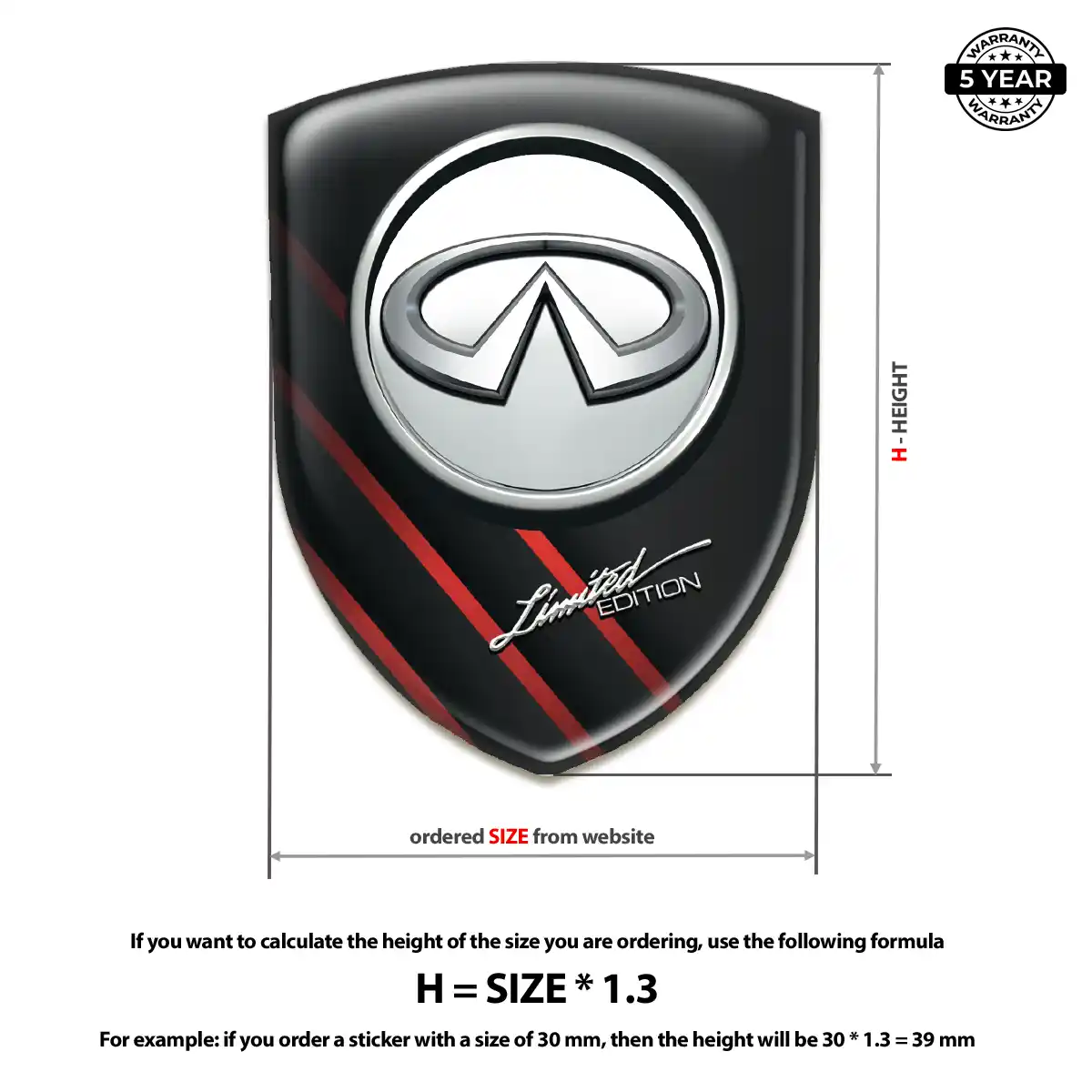 Infiniti Silicone Sticker Performance Style
