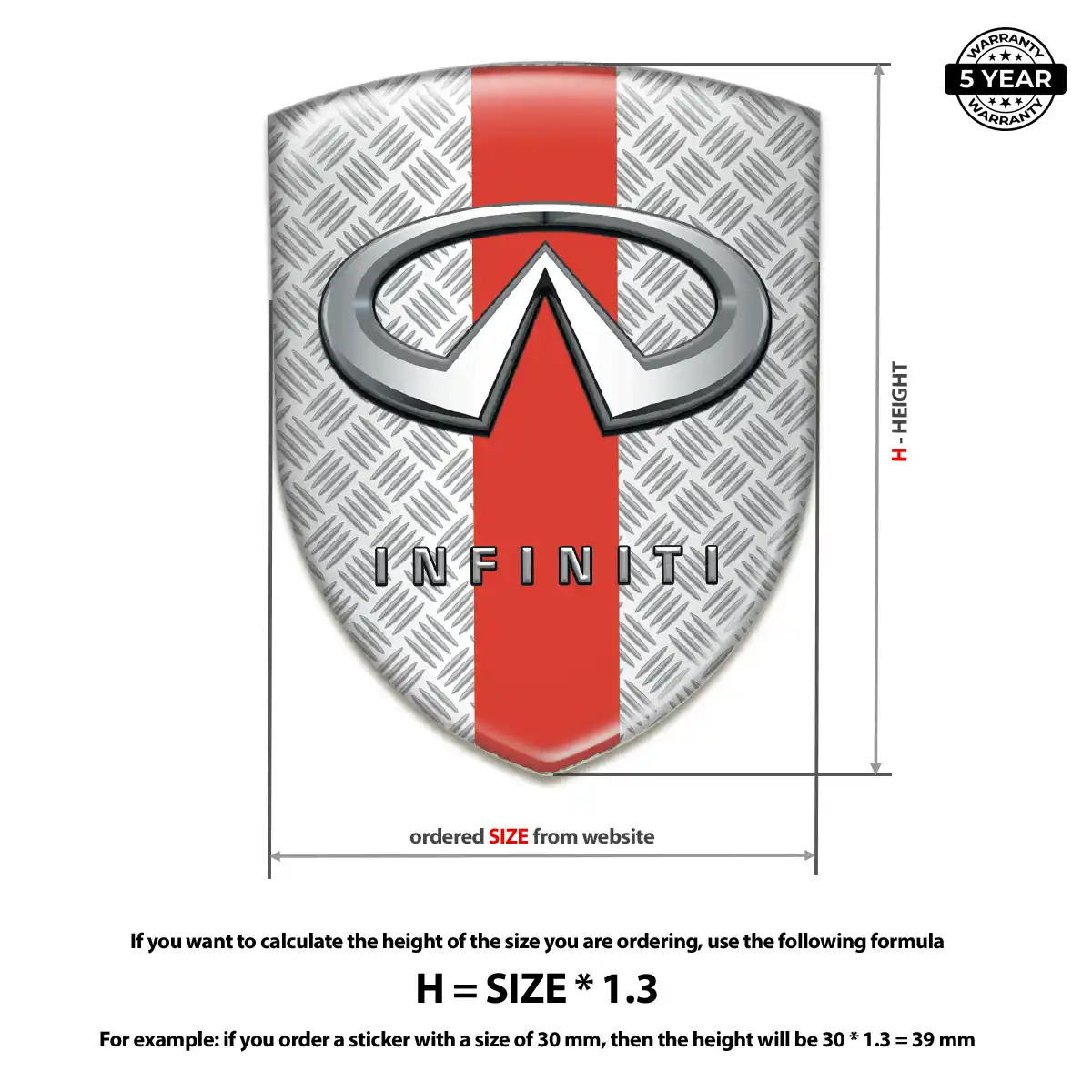 Infiniti Silicone Sticker Premium Dome