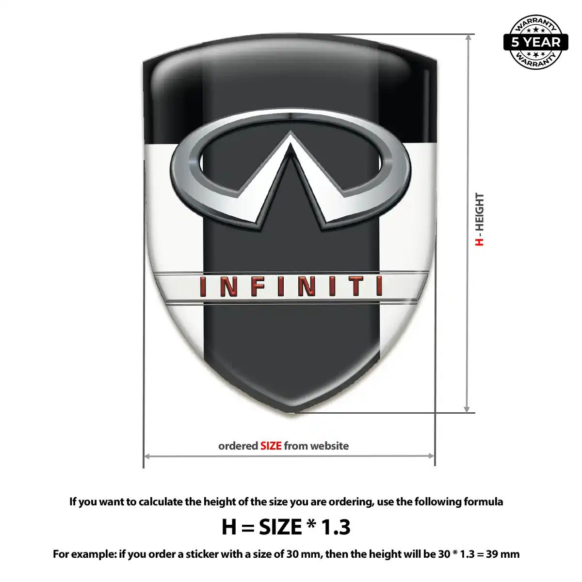 Infiniti Vehicle Logo Sticker Elite Finish