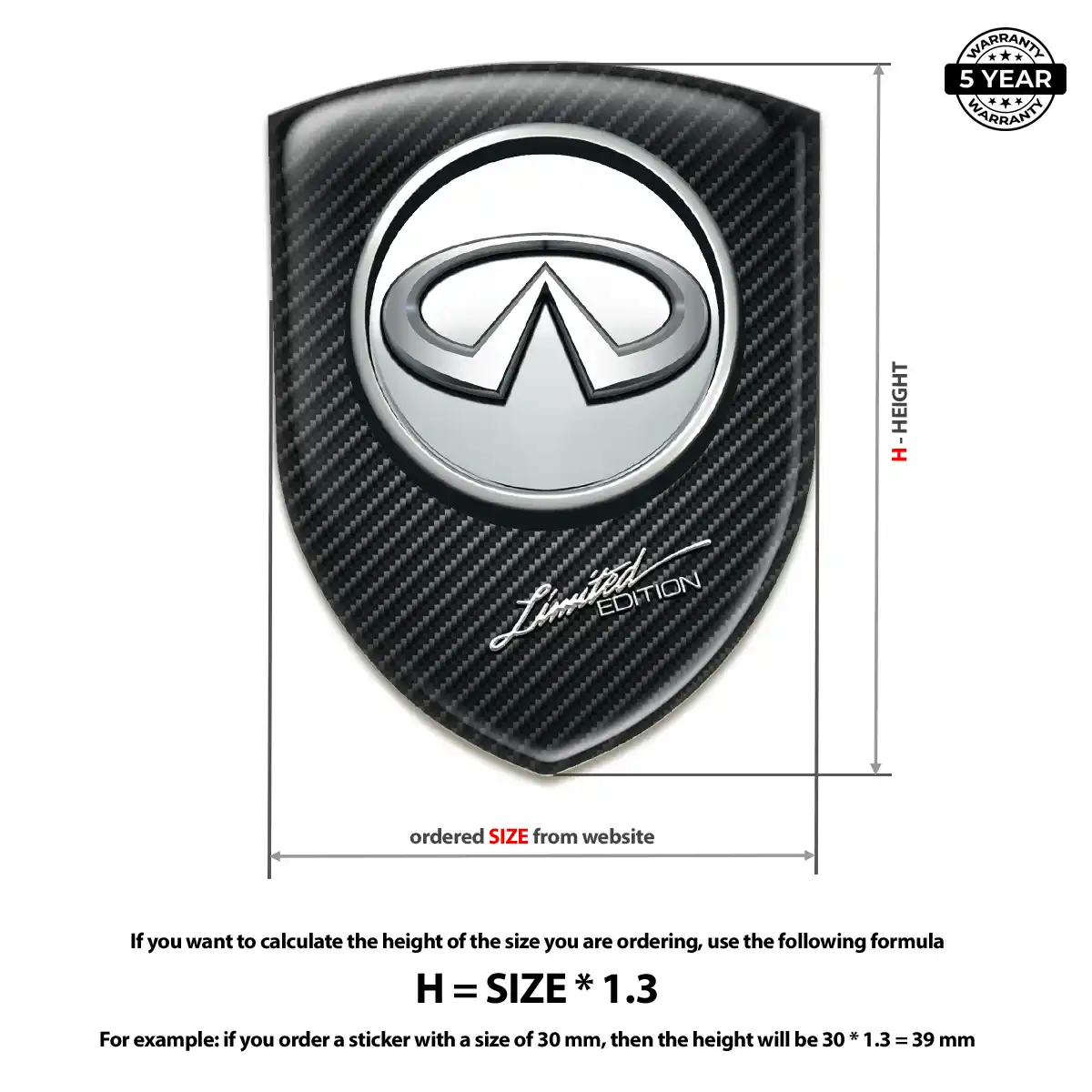 Infiniti Vehicle Logo Sticker Noble Edition