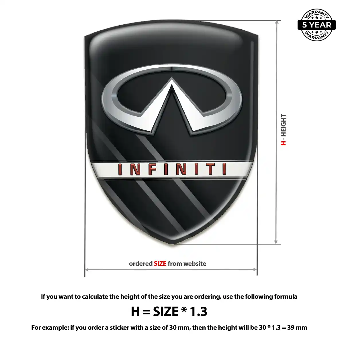 Infiniti Vehicle Logo Sticker Premium Dome