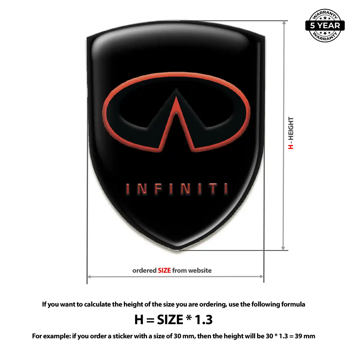 Infiniti Vehicle Logo Sticker Resin Elite