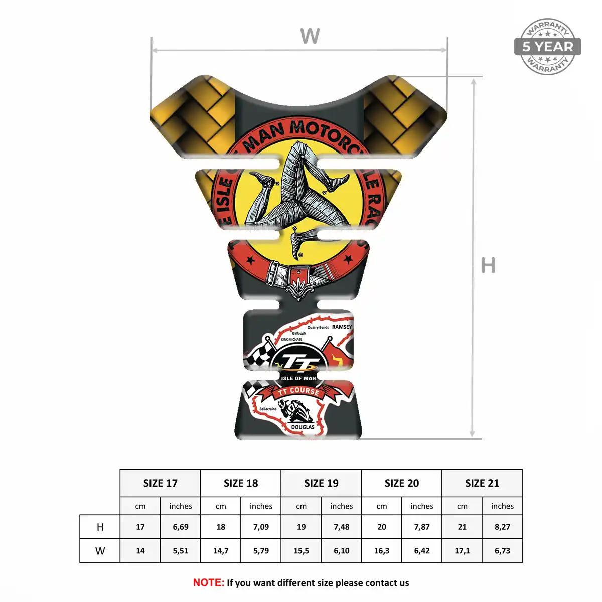 Isle of MAN Domed Tank Pad Elite Finish