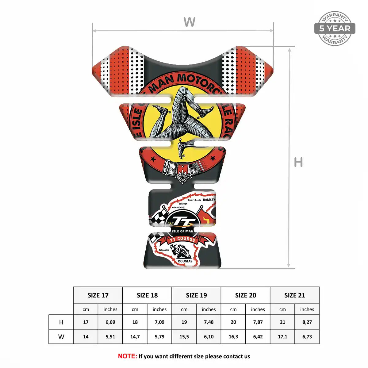 Isle of MAN Motorbike Tank Pad Prime Quality