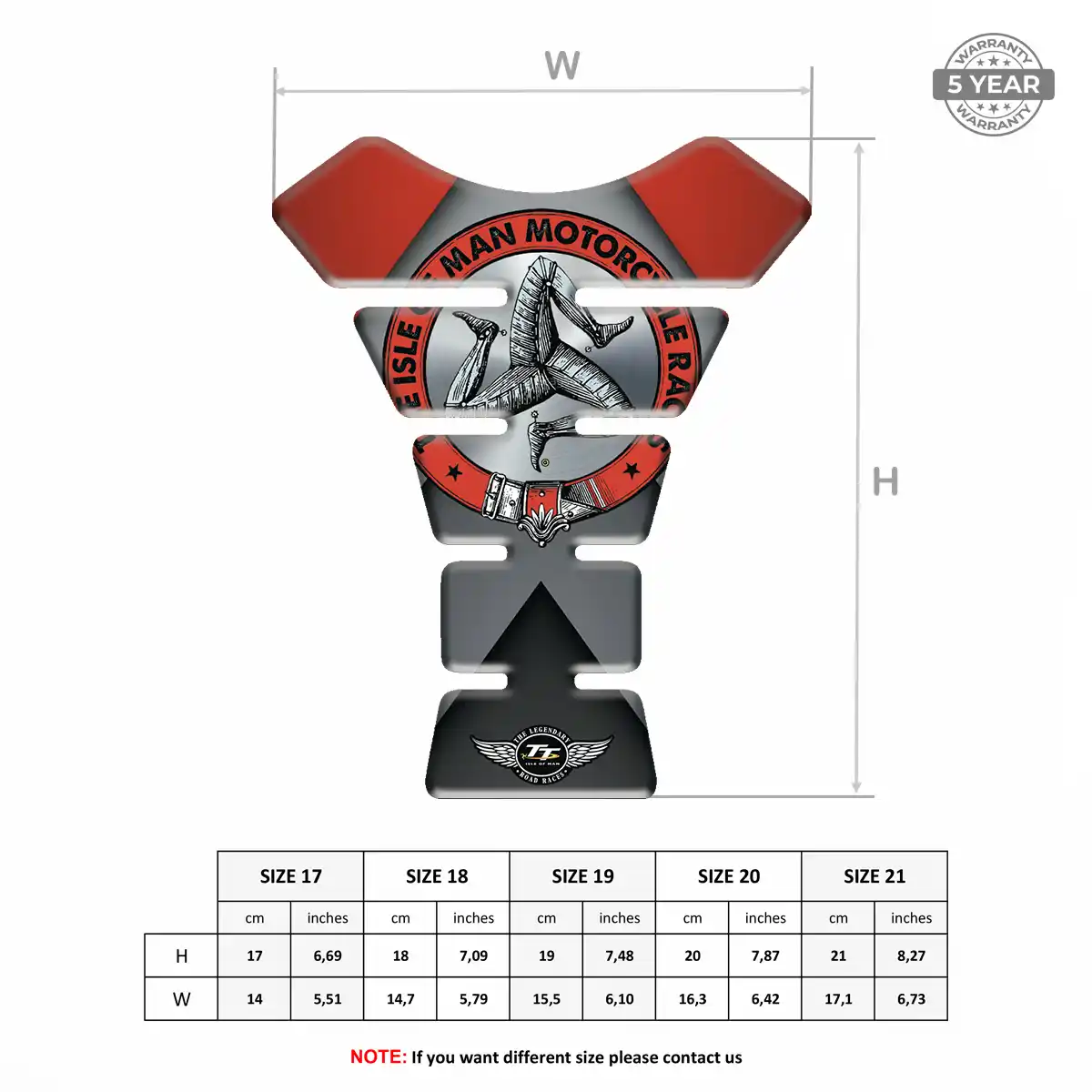 Isle of MAN Motorcycle Tank Pad Prestige Line