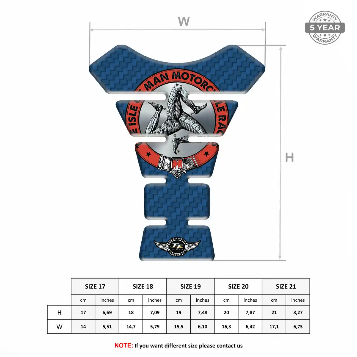 Isle of MAN Motorcycle Tank Pad Refined Design
