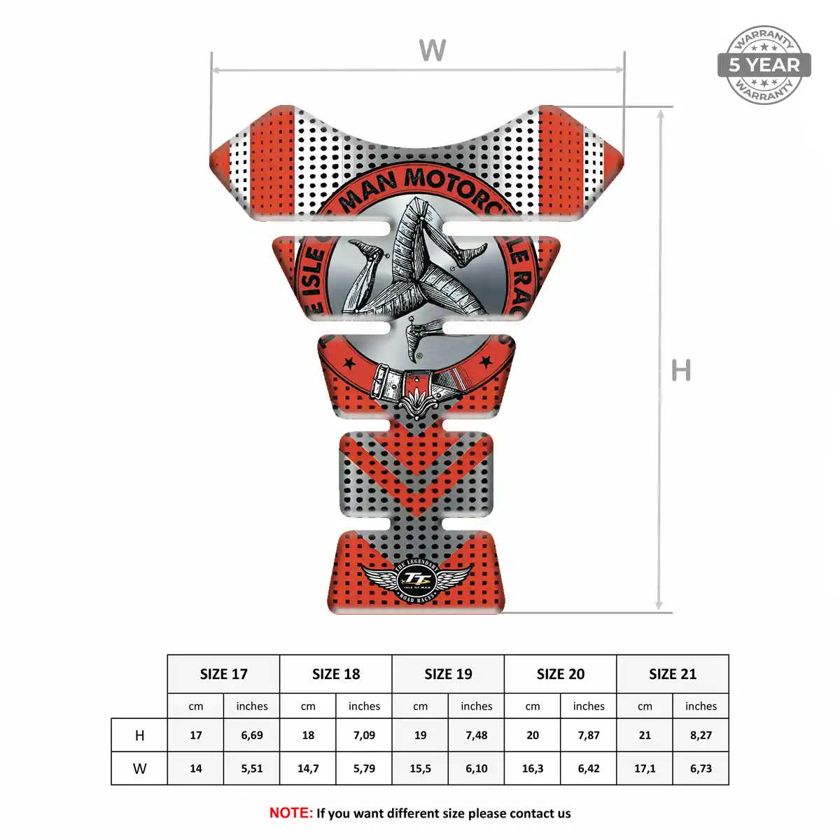 Isle of MAN Tank Fuse Pads Motorbike Sleek Style