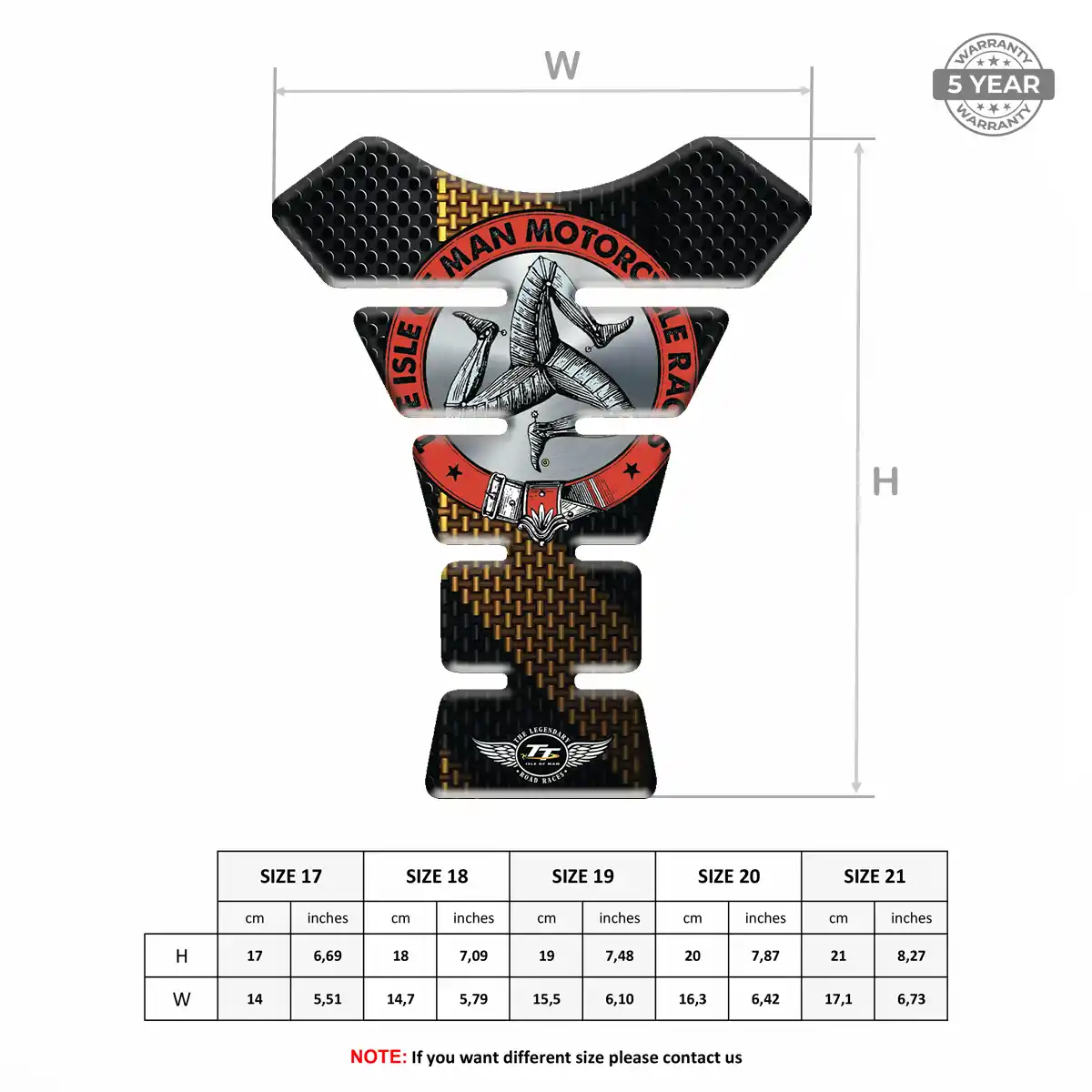 Isle of MAN Tank Guard Pad Motorbike Signature Grade