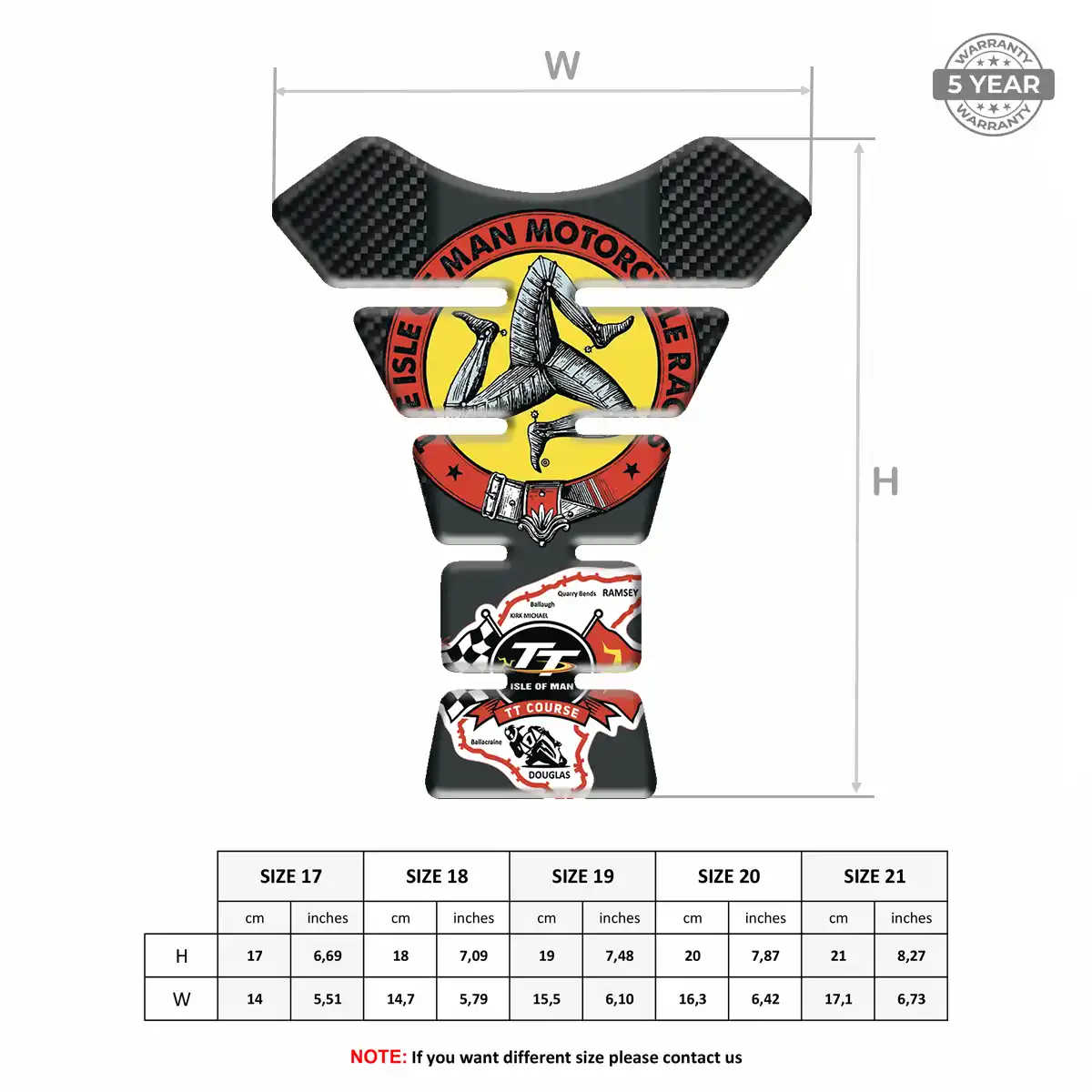 Isle of MAN Tank Guard Pad Motorbike Sleek Style