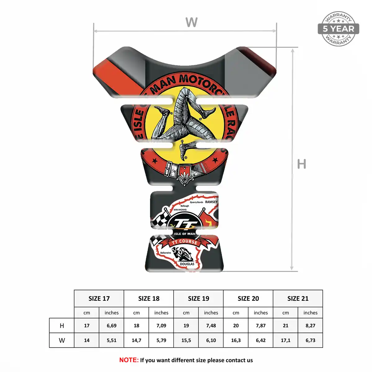 Isle of MAN Tank Guard Pad Motorcycle Elite Finish