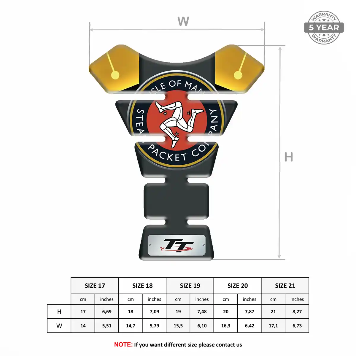 Isle of MAN Tank Guard Pads Motorbike Elite Finish