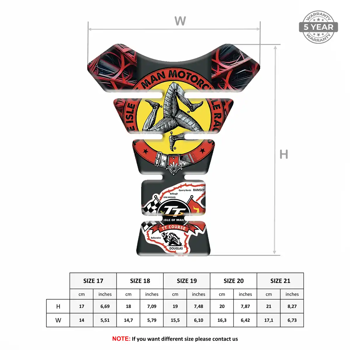 Isle of MAN Tank Guard Pads Motorbike Prestige Line