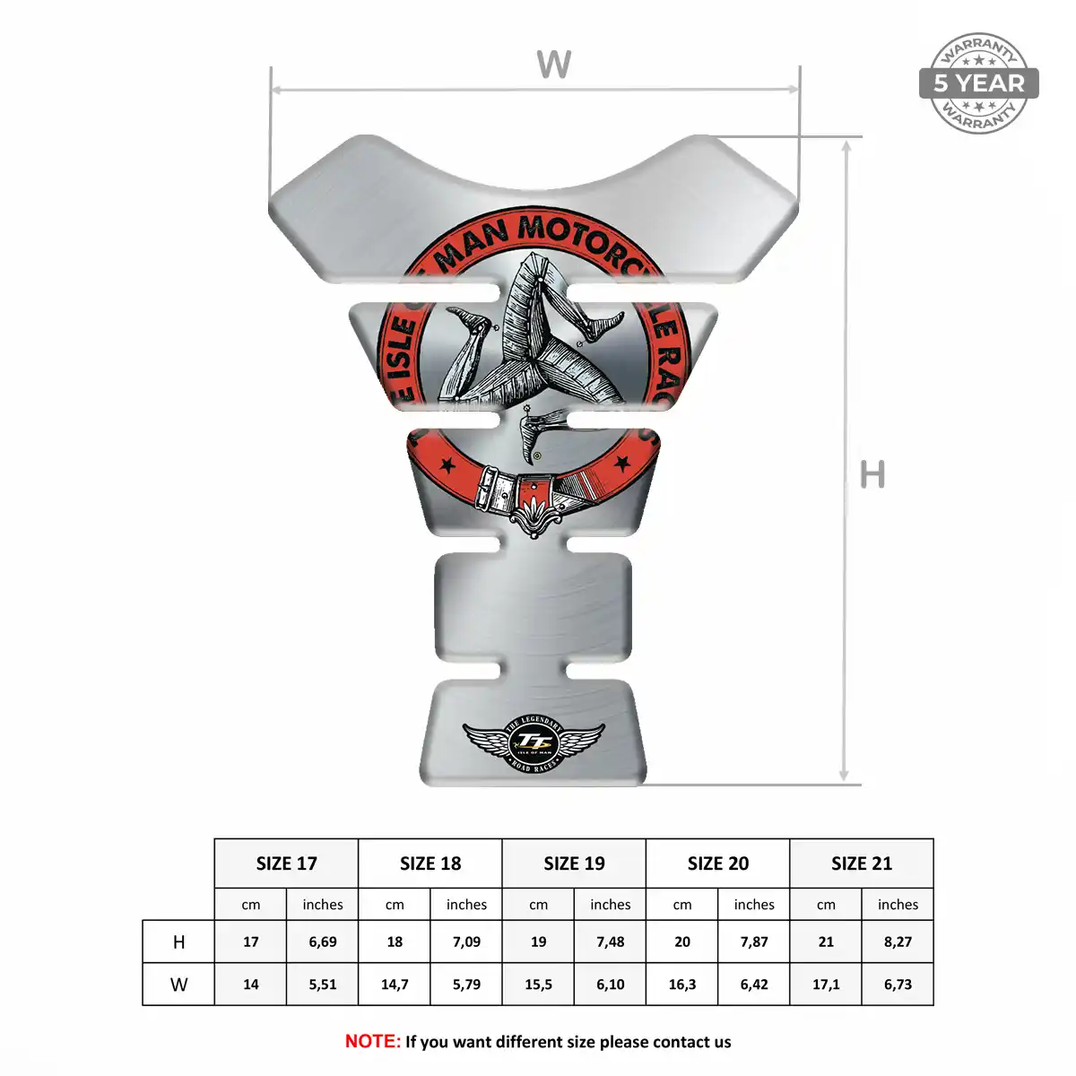 Isle of MAN Tank Guard Protector Motorcycle Elite Finish