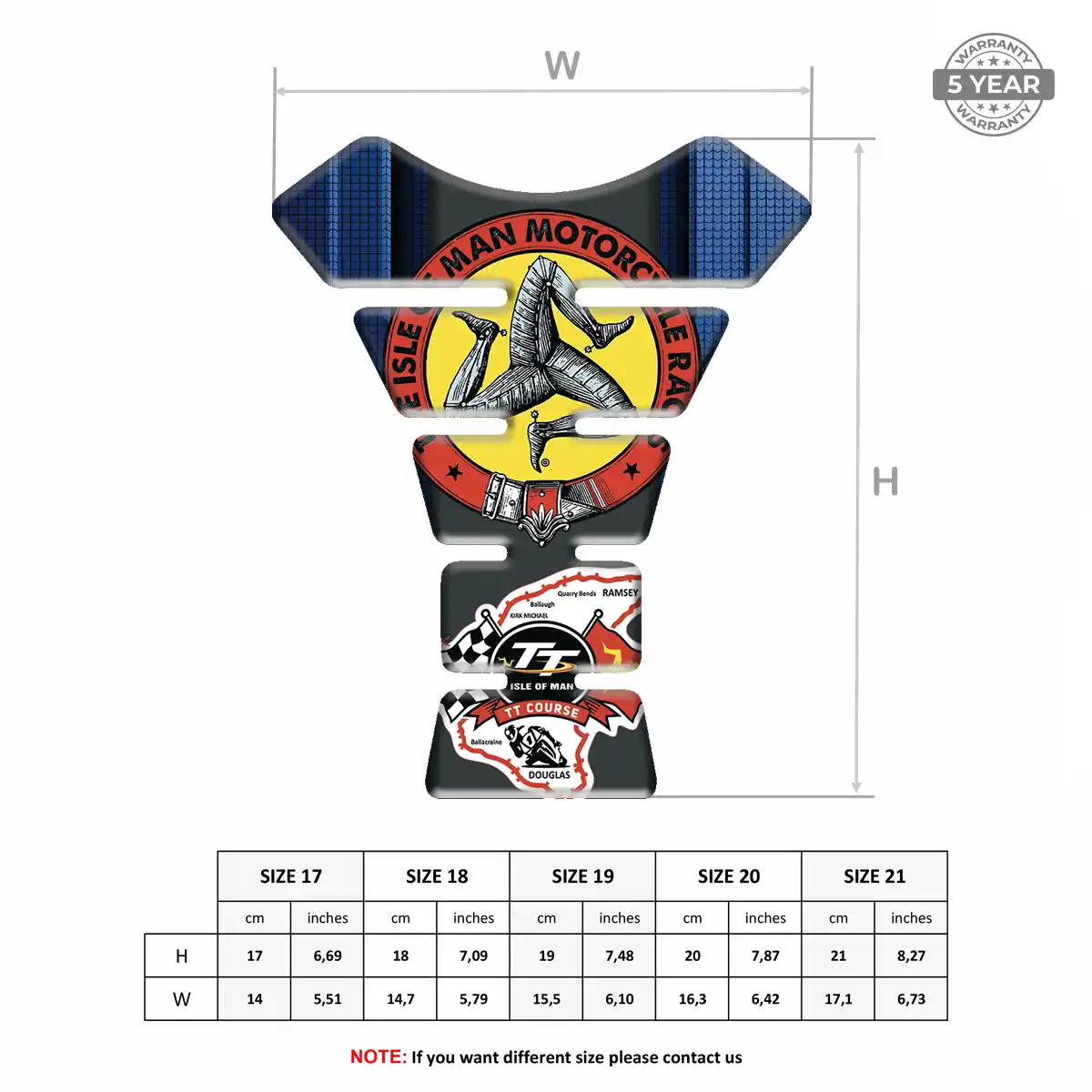 Isle of MAN Tank Pad Guard Motorbike Prime Quality