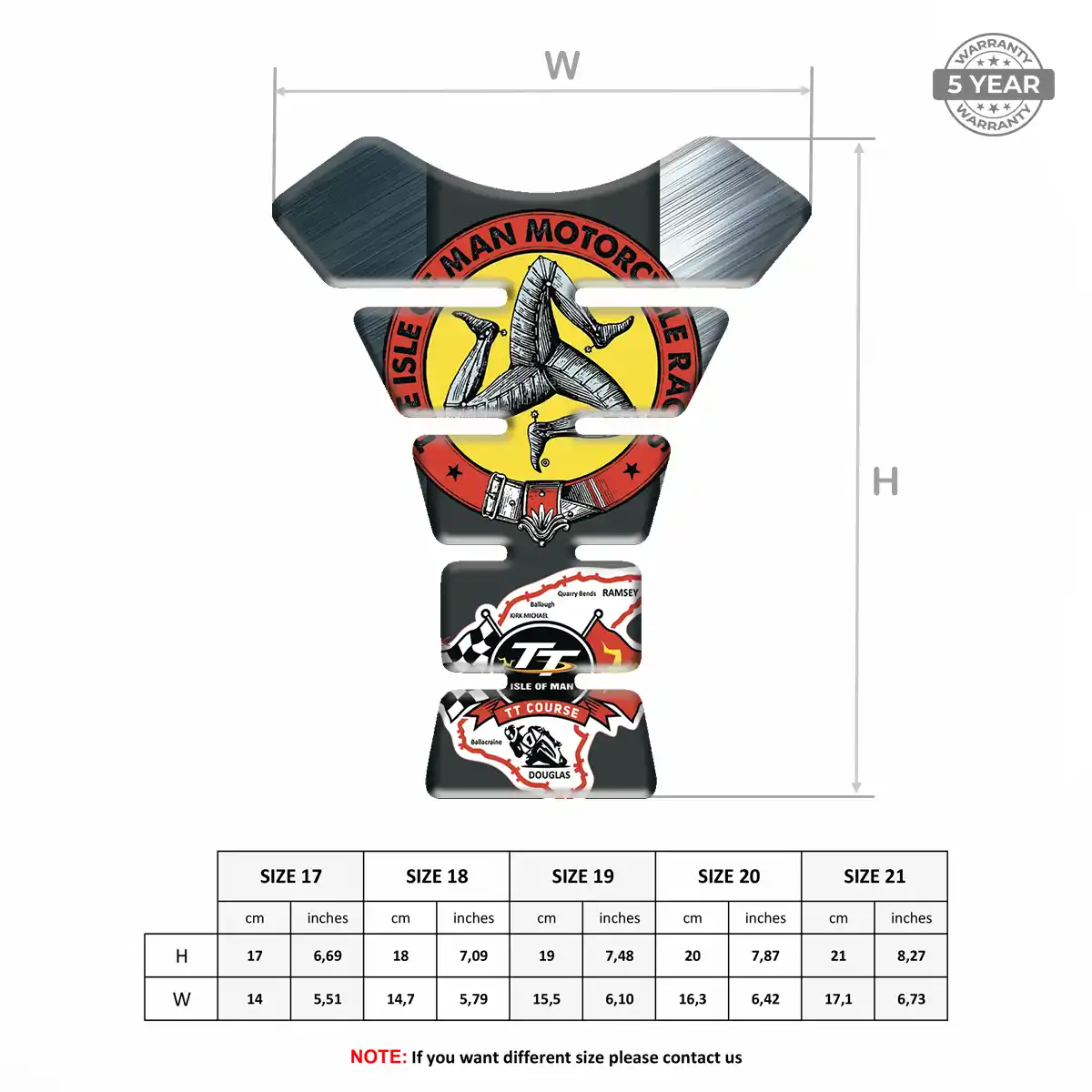 Isle of MAN Tank Pad Guard Motorbike Refined Design