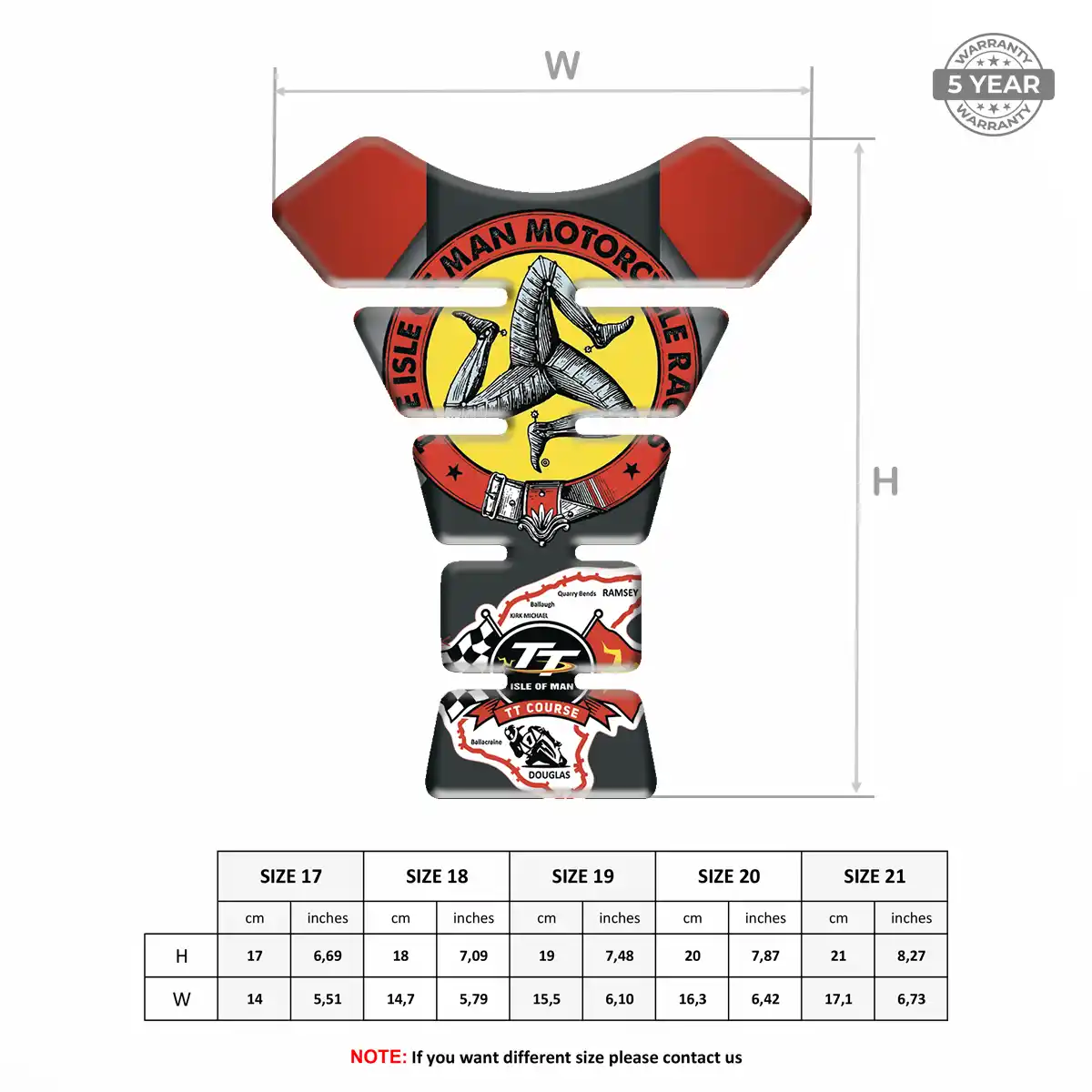 Isle of MAN Tank Pad Guard Motorbike Superior Craft