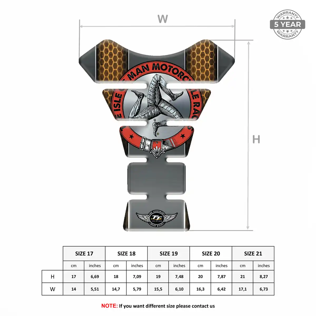 Isle of MAN Tank Pad Guard Motorcycle Refined Design