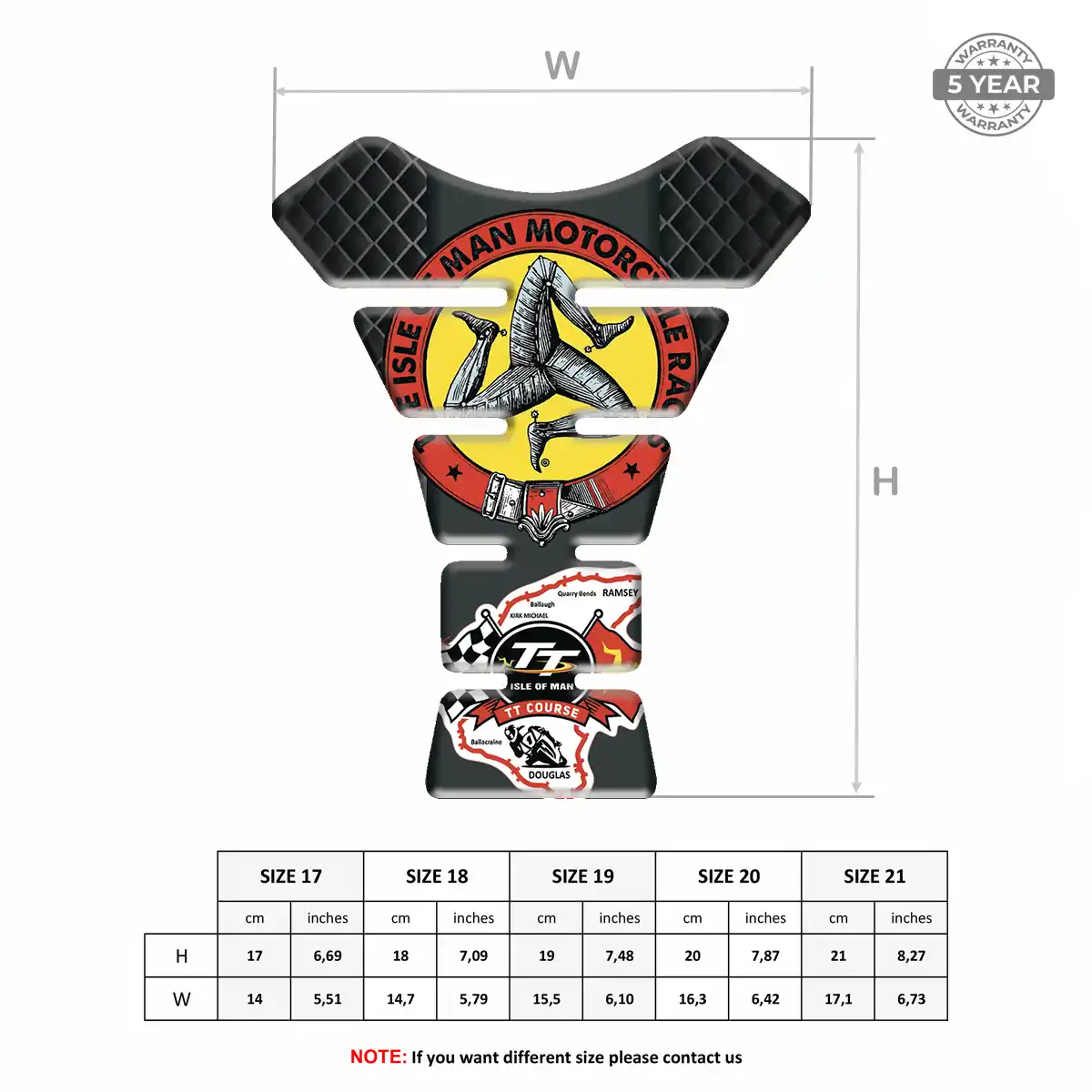 Isle of MAN Tank Pad Protector Motorbike Sleek Style