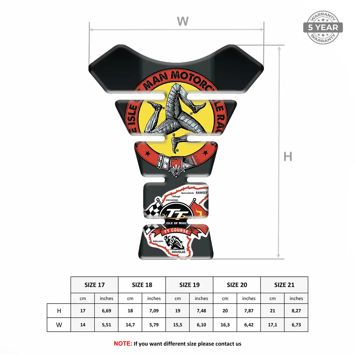 Isle of MAN Tank Pad Protector Motorcycle Elite Finish