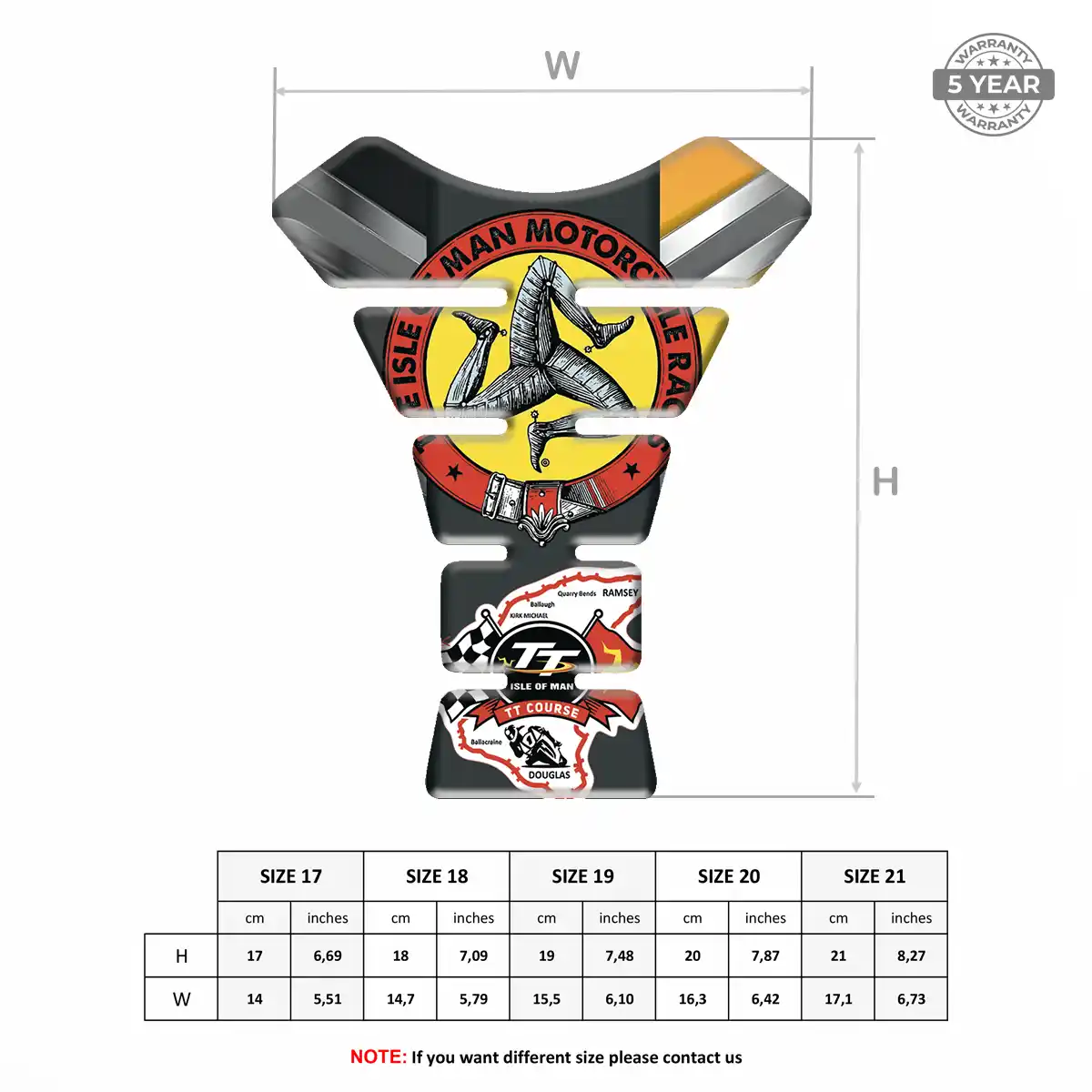 Isle of MAN Tank Pad Protector Motorcycle Superior Craft
