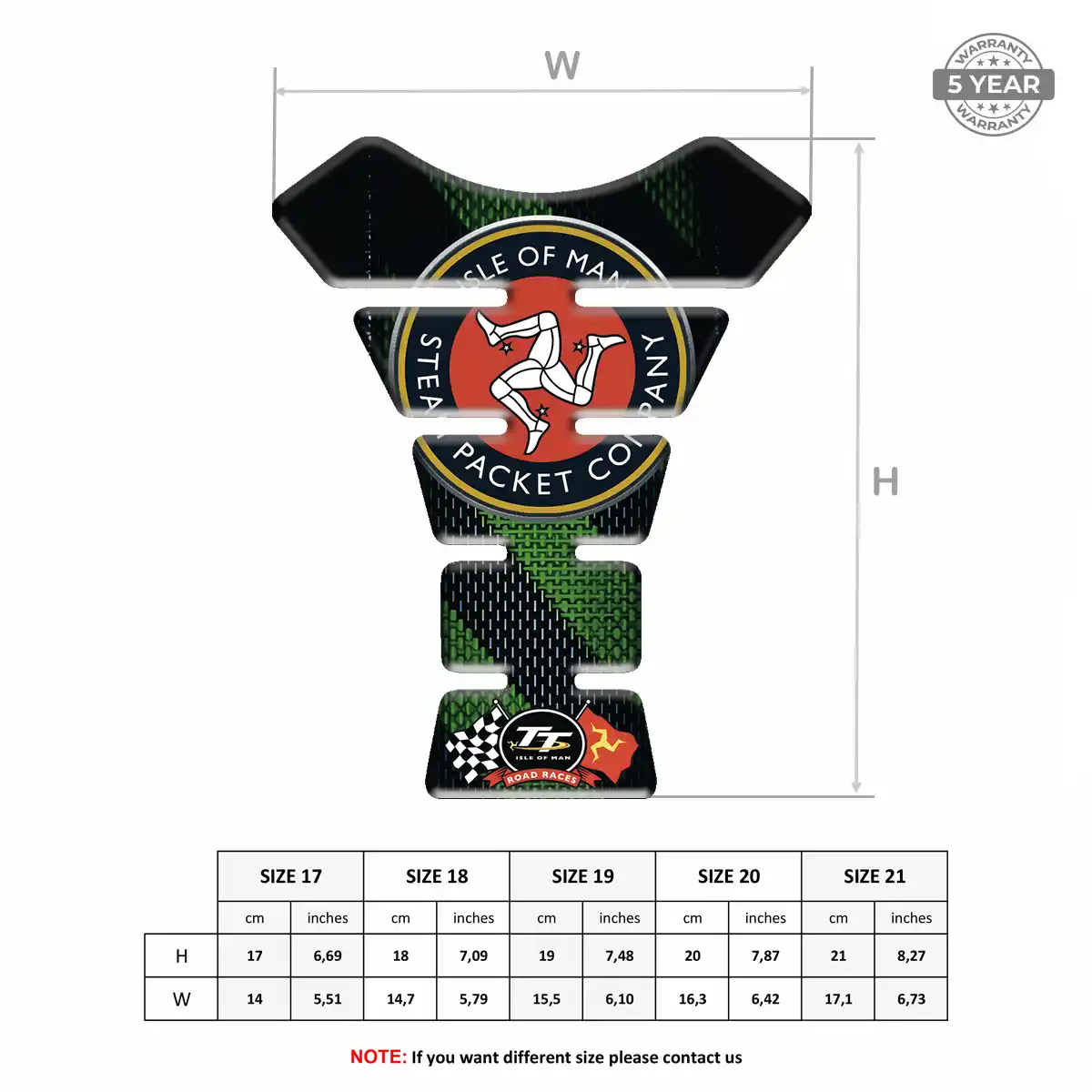 Isle of MAN Tank Pads Guards Motorcycle Elite Finish