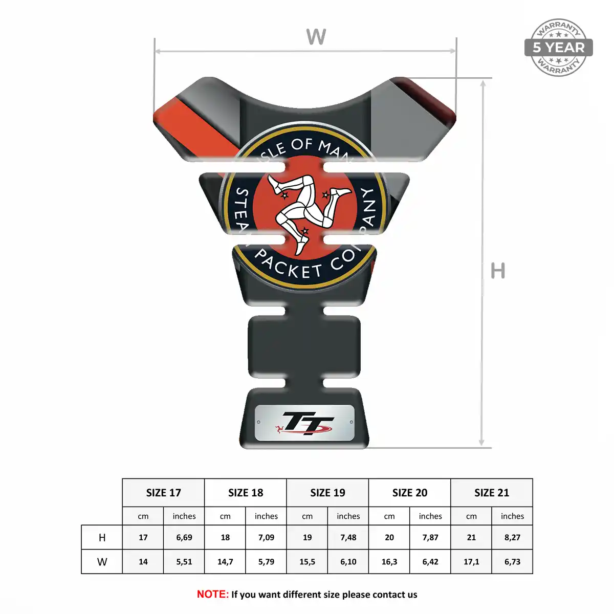 Isle of MAN Tank Pads Protector Motorbike Refined Design