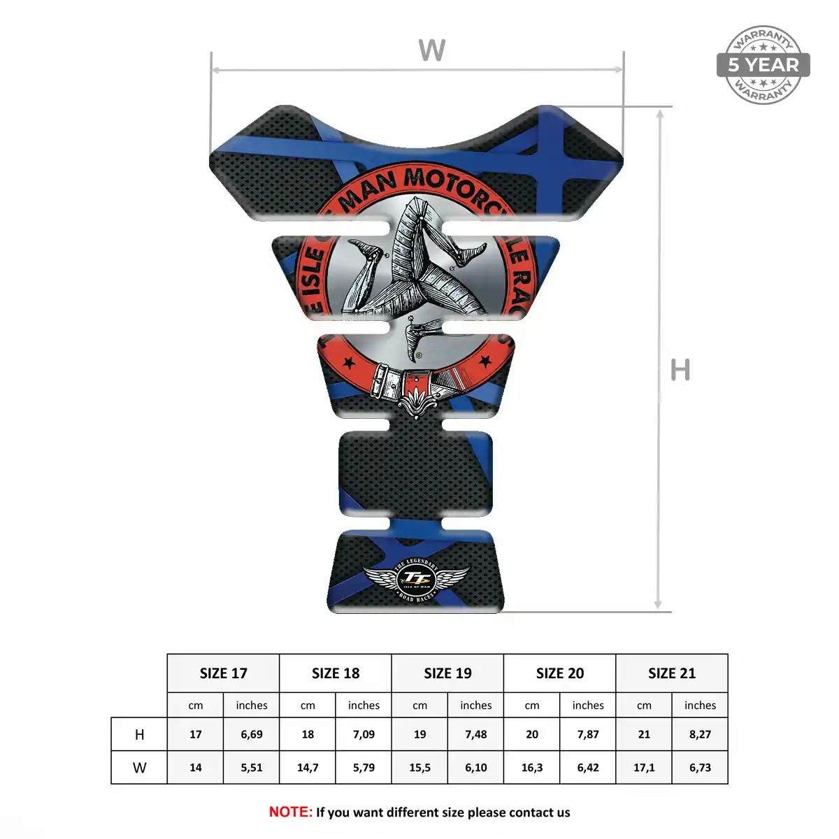 Isle of MAN Tank Pads Protector Motorbike Signature Grade