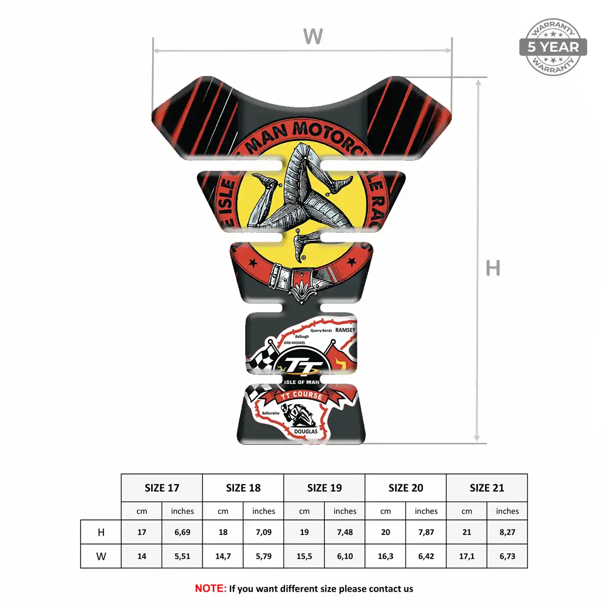 Isle of MAN Tank Pads Protector Motorcycle Signature Grade
