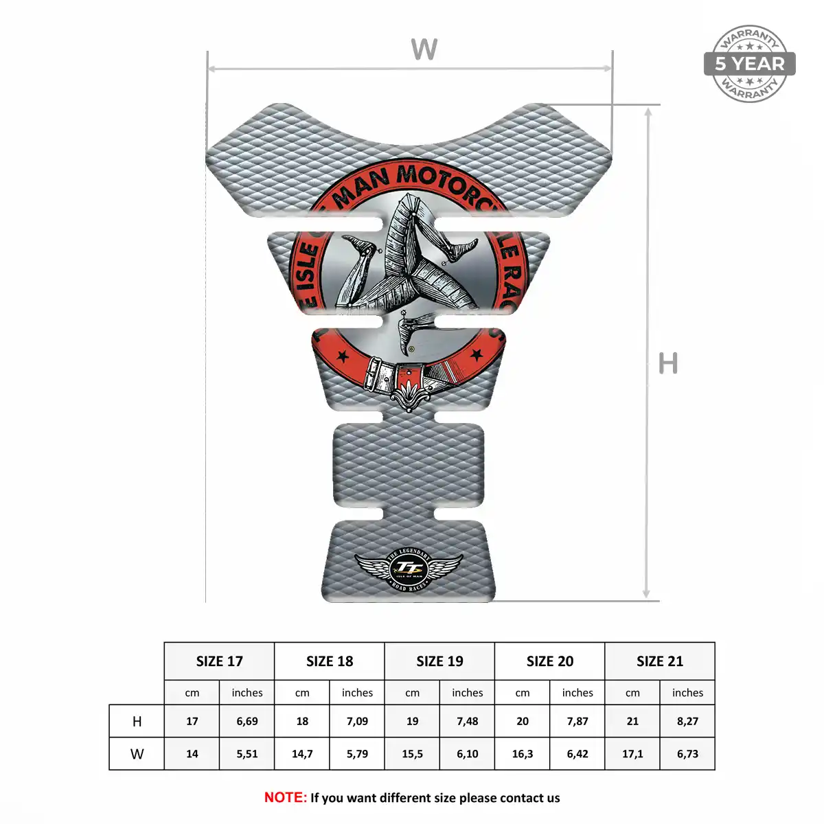 Isle of MAN Tank Protector Guard Motorcycle Elite Finish