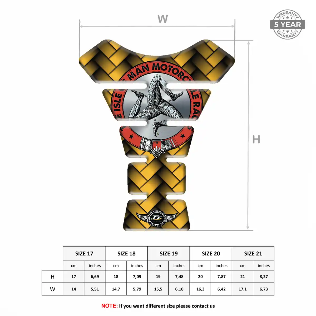 Isle of MAN Tank Protector Pad Motorcycle Elite Finish