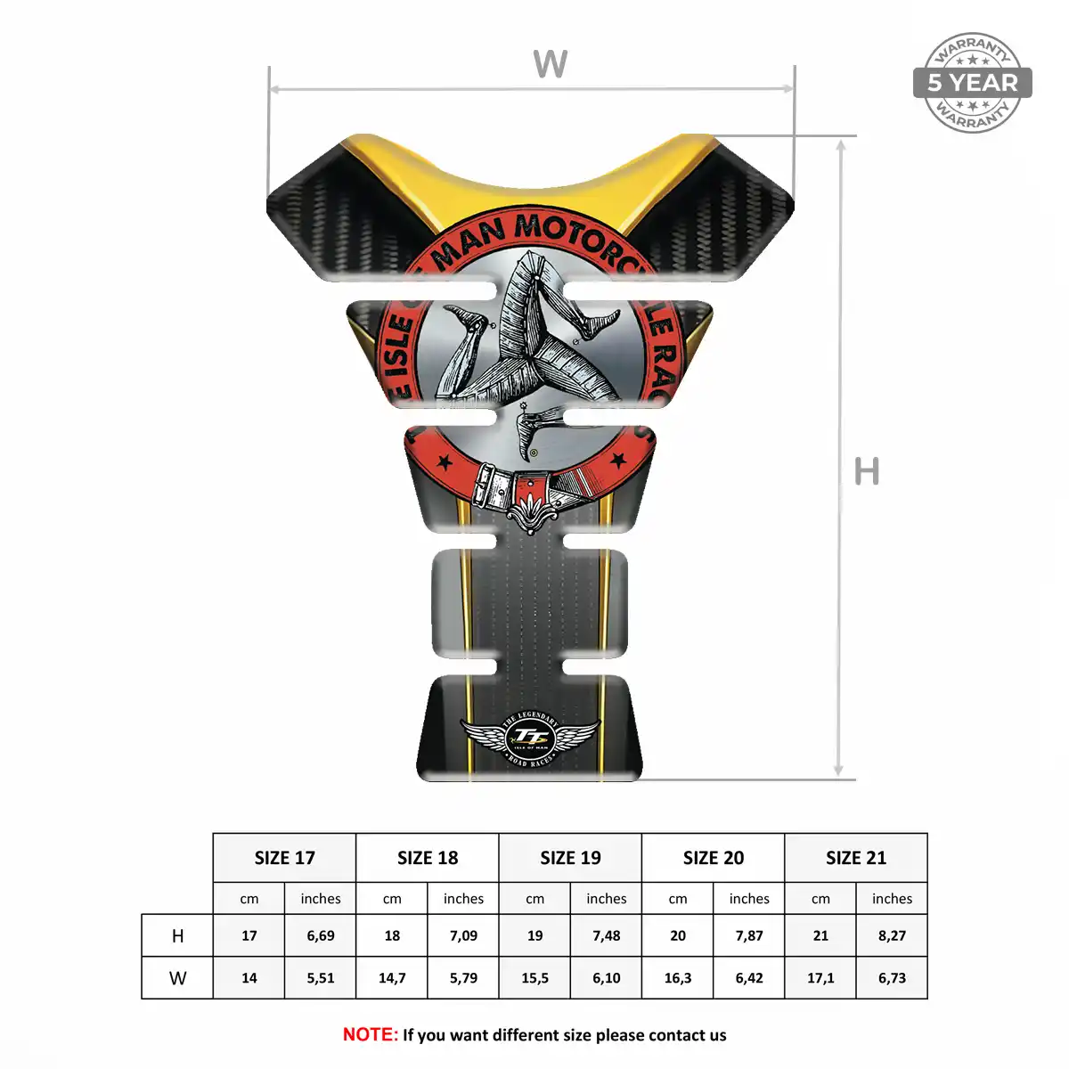 Isle of MAN Tank Protector Pads Motorbike Sleek Style