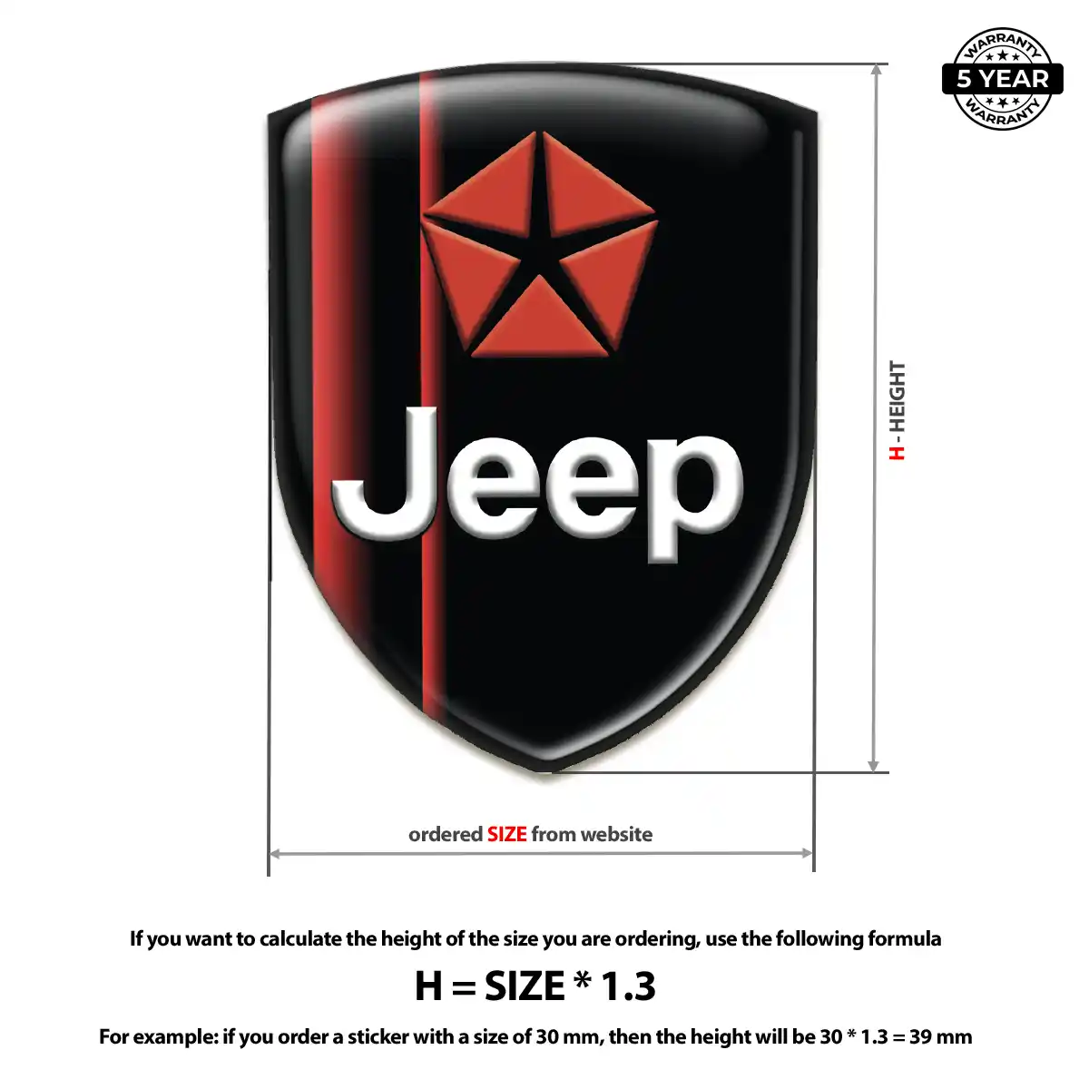 Jeep 3D Badge Sticker Deluxe Edition