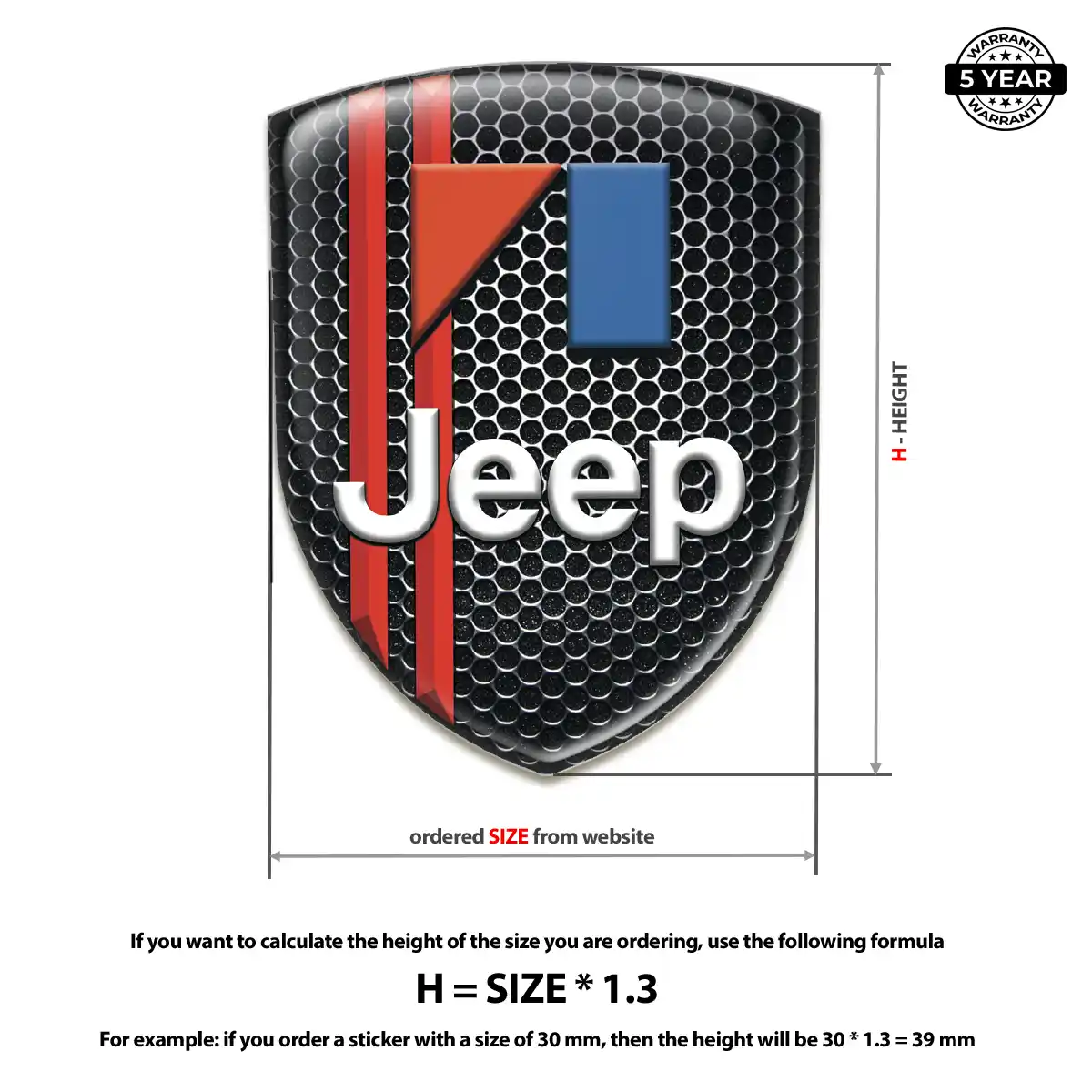 Jeep 3D Badge Sticker Elite Edition