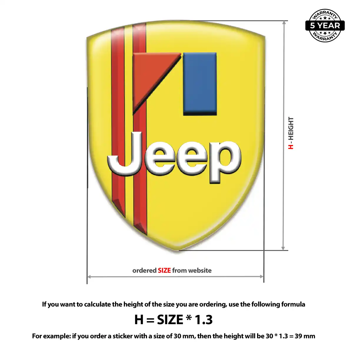 Jeep 3D Badge Sticker Elite Finish