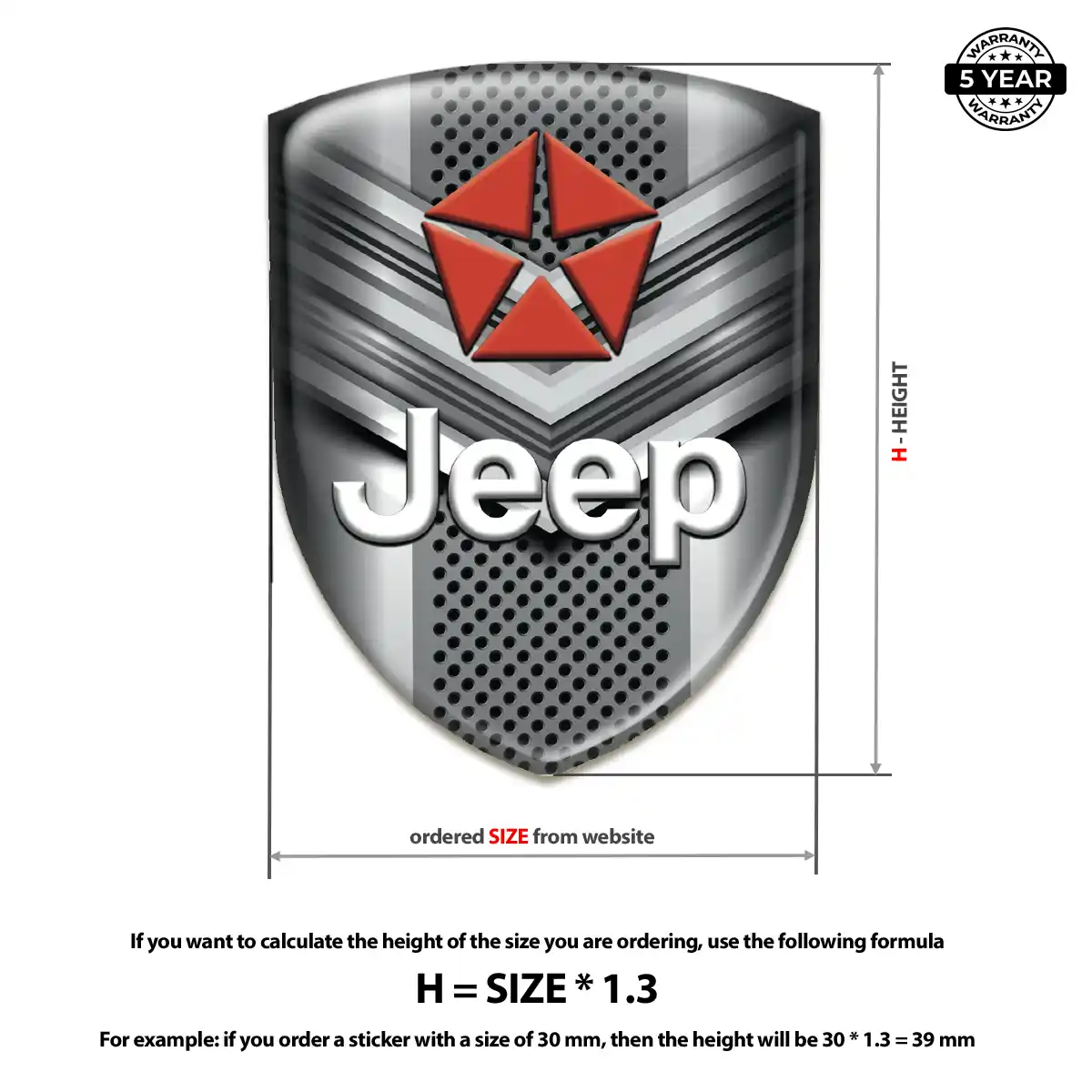 Jeep 3D Badge Sticker Exterior Luxe