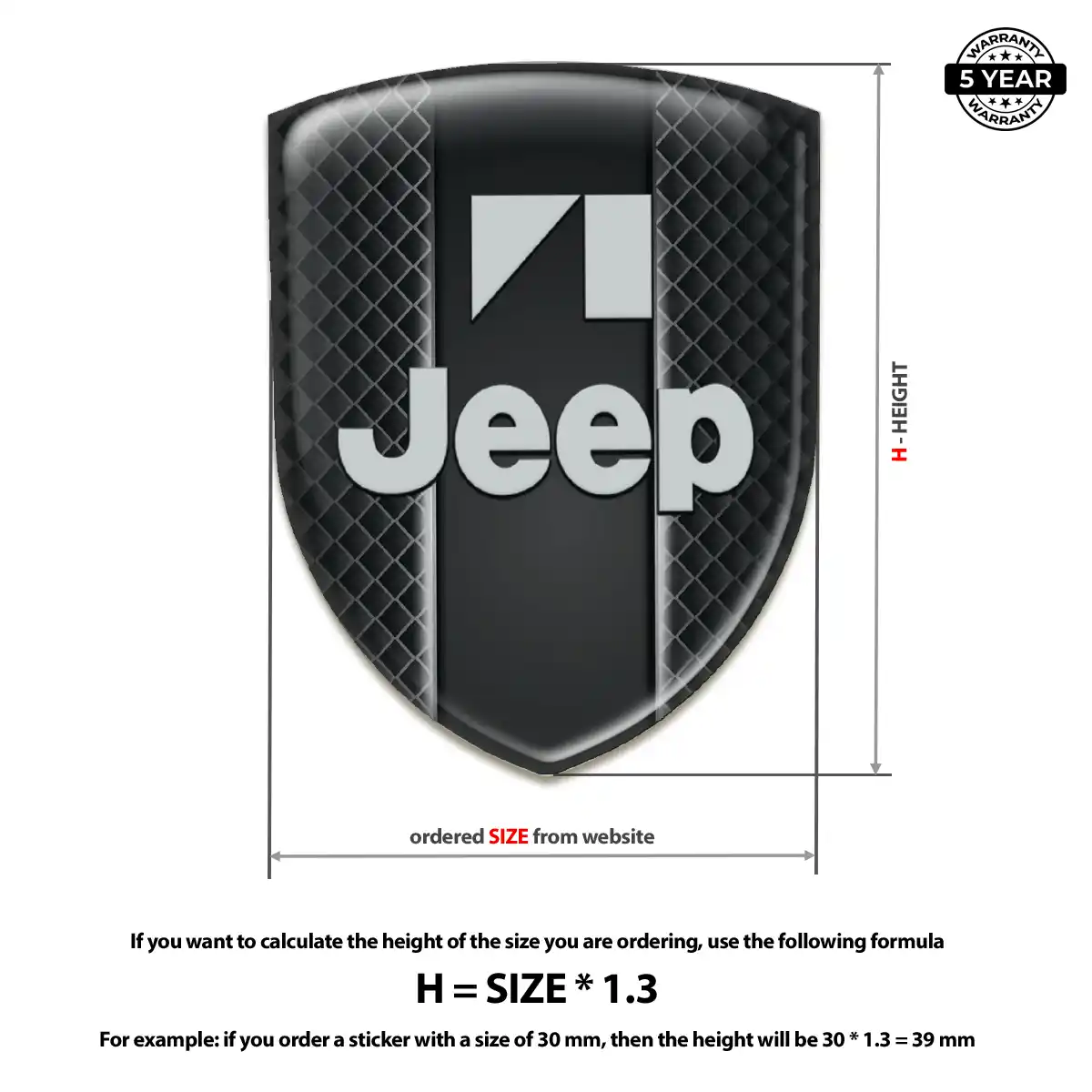 Jeep 3D Badge Sticker Interior Elegance