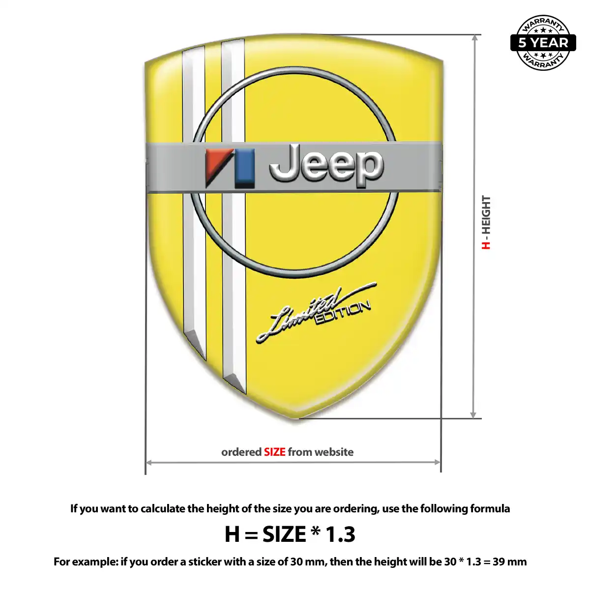 Jeep 3D Badge Sticker Interior Luxe