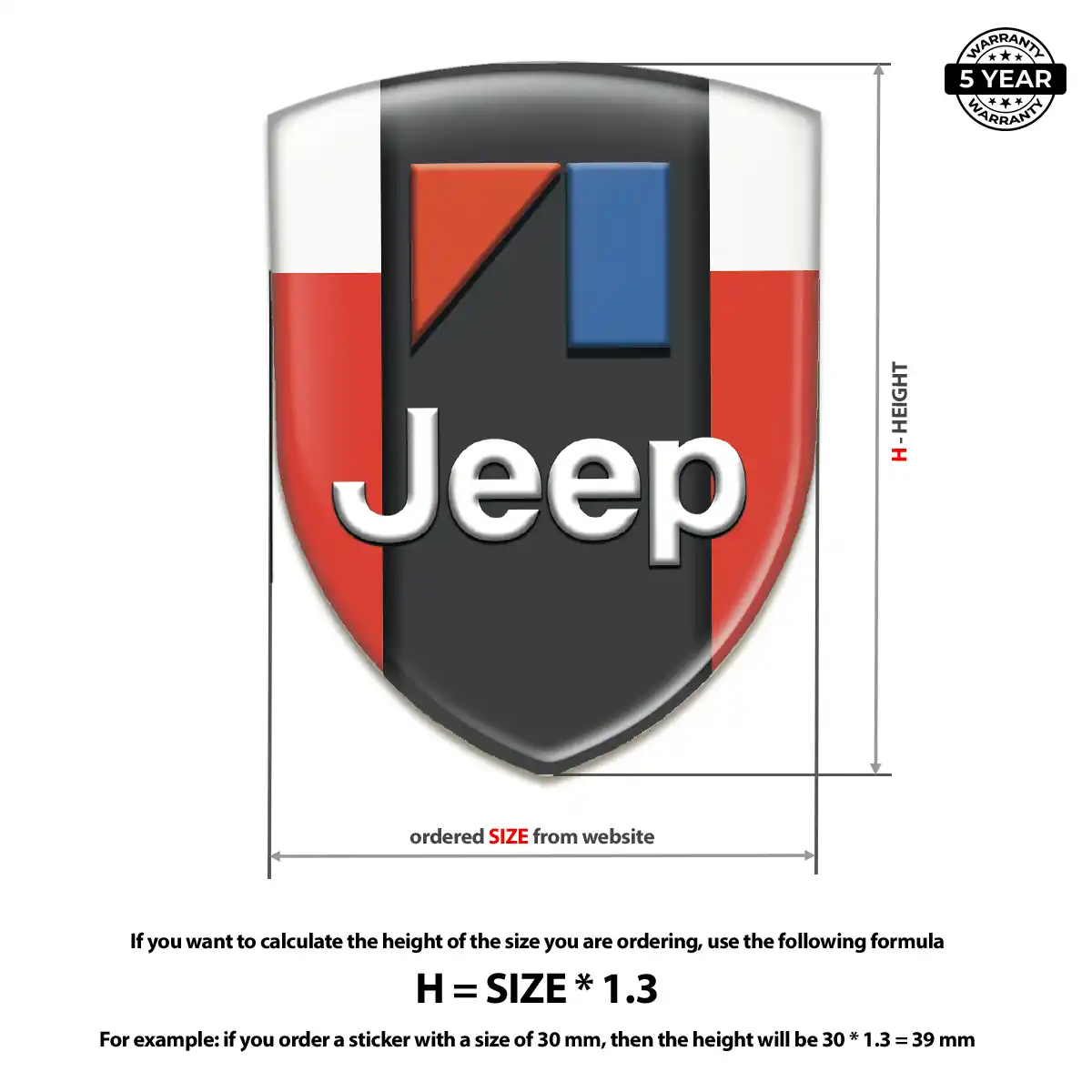 Jeep 3D Badge Sticker Outer Style