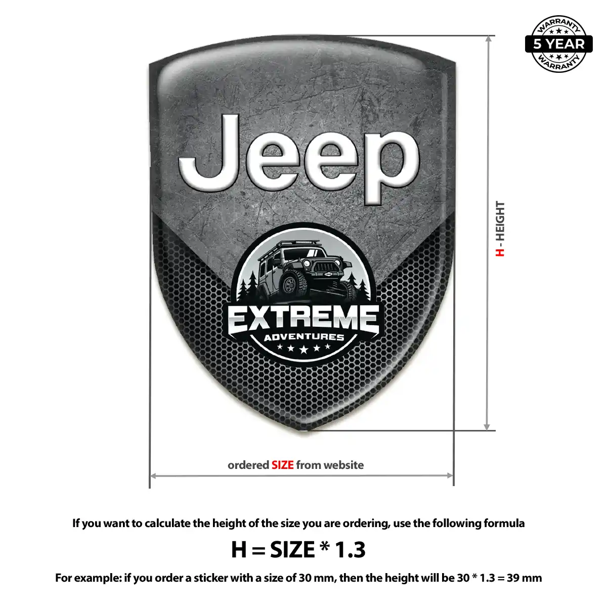 Jeep 3D Badge Sticker Premium Dome