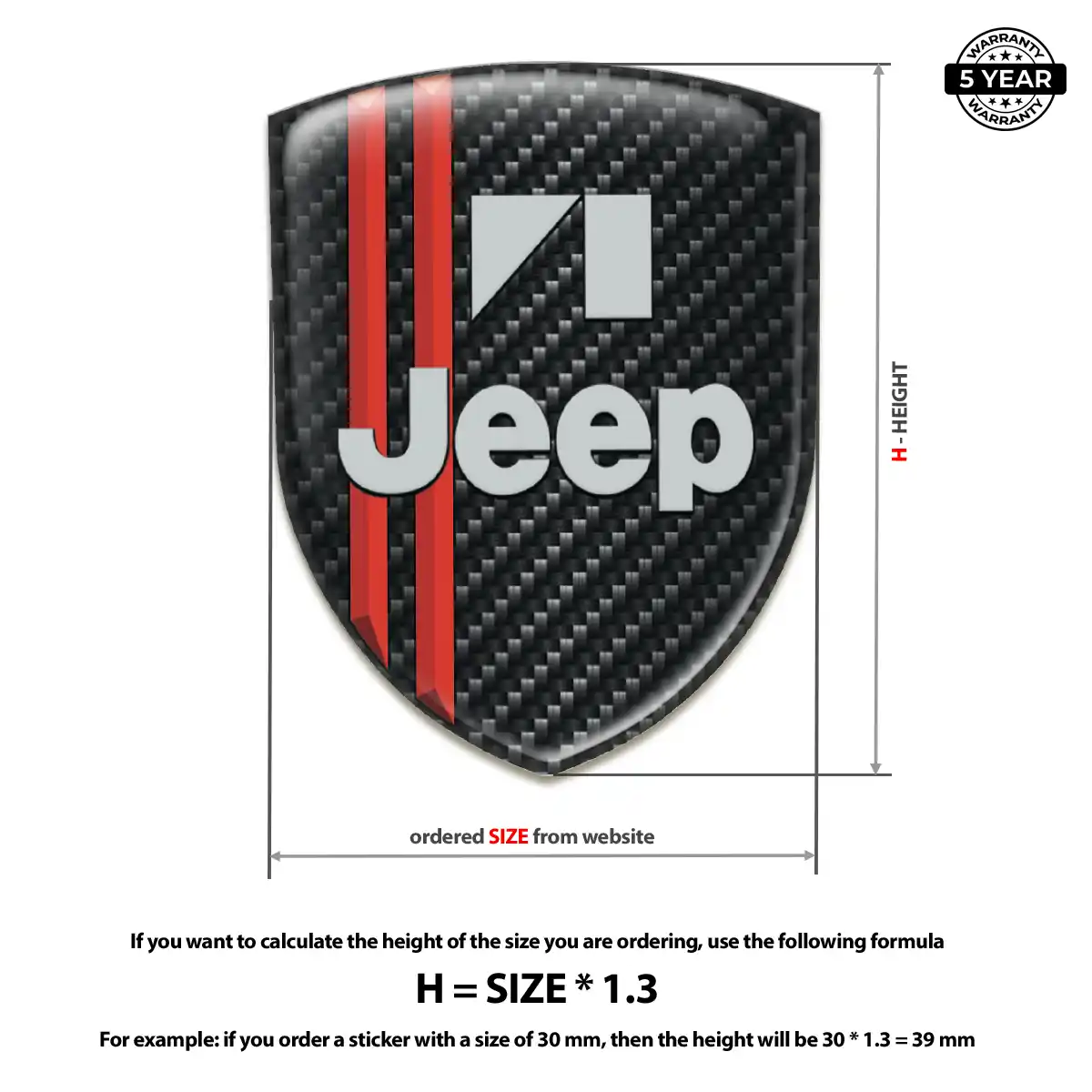 Jeep 3D Badge Sticker Prestige Line